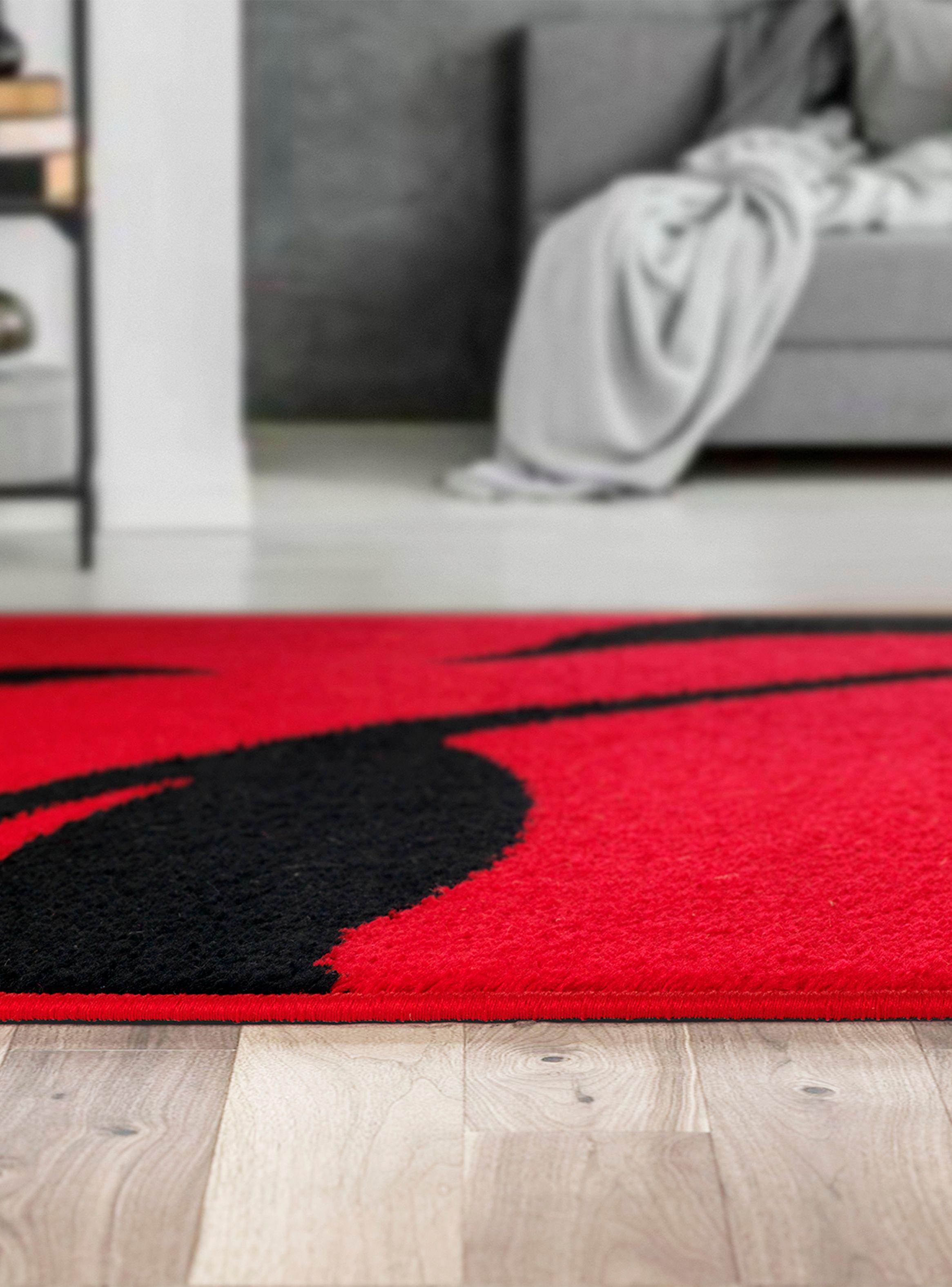 Alfombra 160 x 230 cm Amigo Rojo Hojas-5