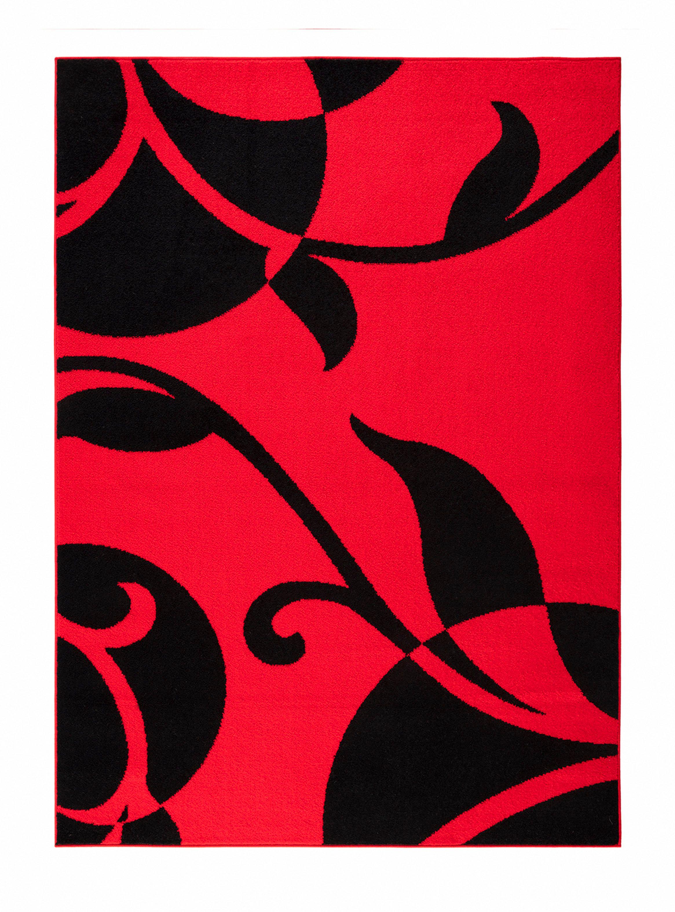 Alfombra 160 x 230 cm Amigo Rojo Hojas-0
