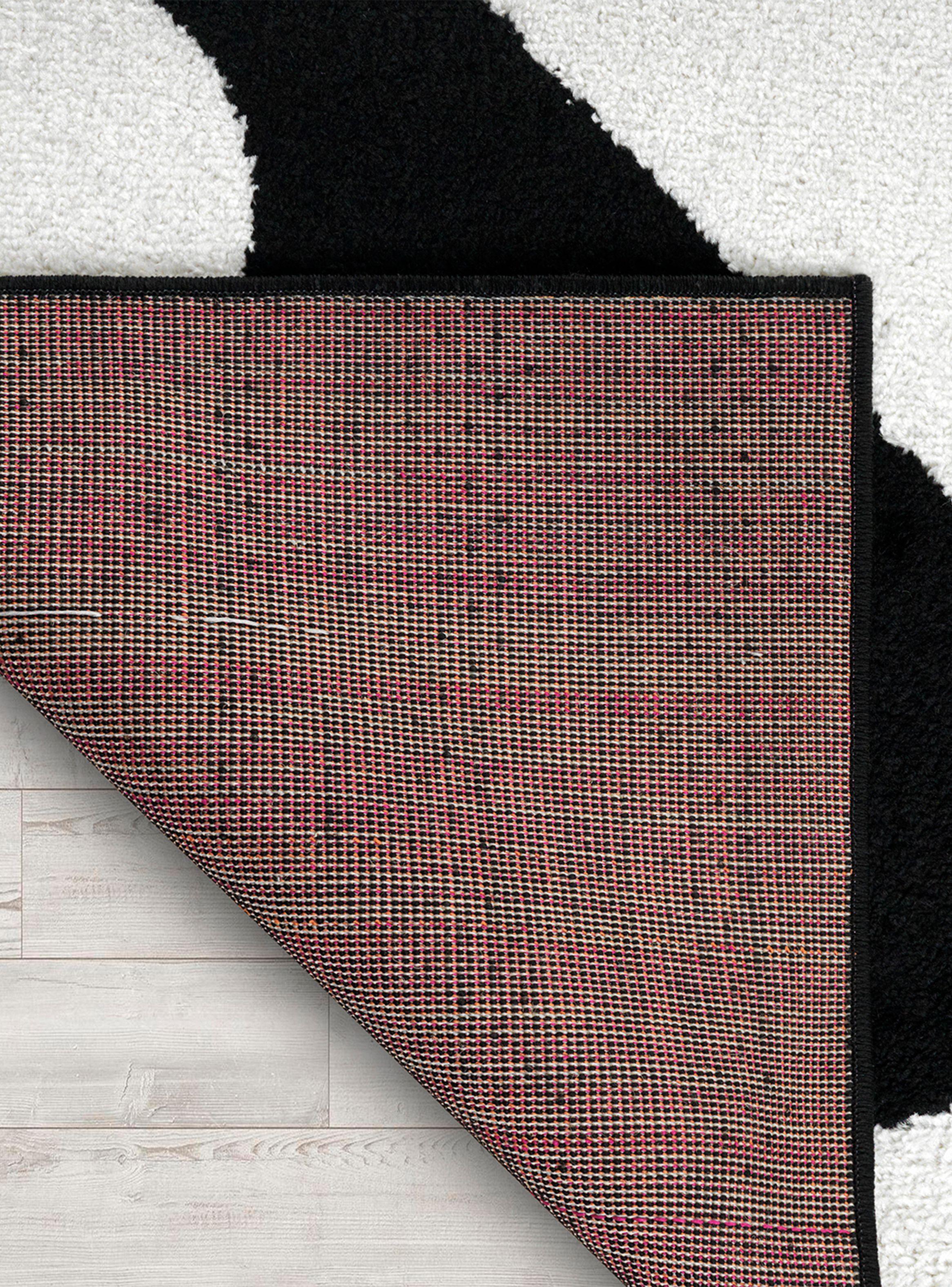 Alfombra 160 x 230 cm Amigo Negro Rombos-4