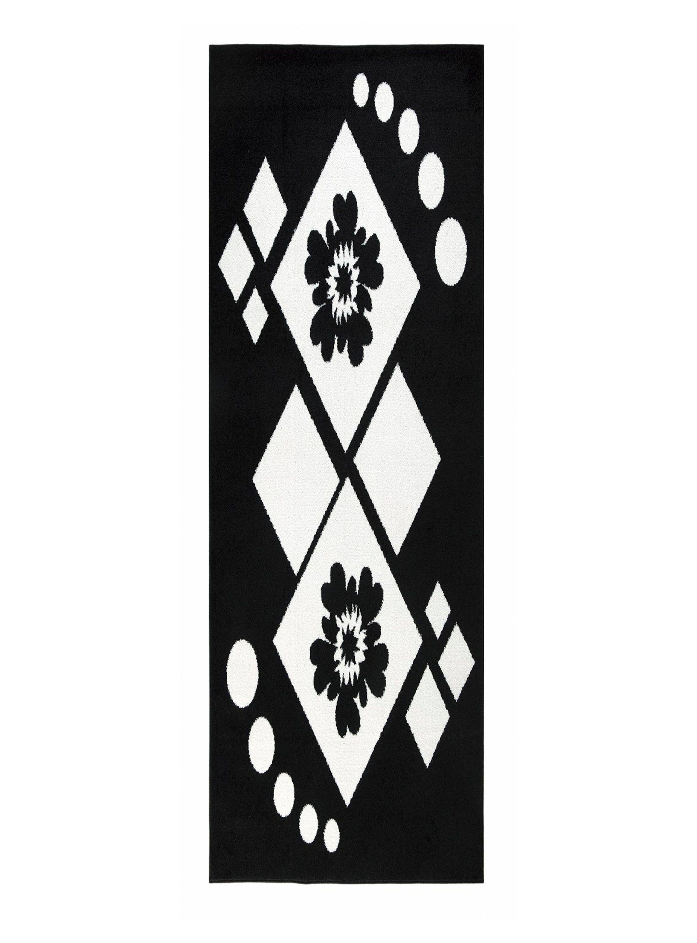 Alfombra Pasillo Amigo Negro 70 x 230 cm Rombos-0