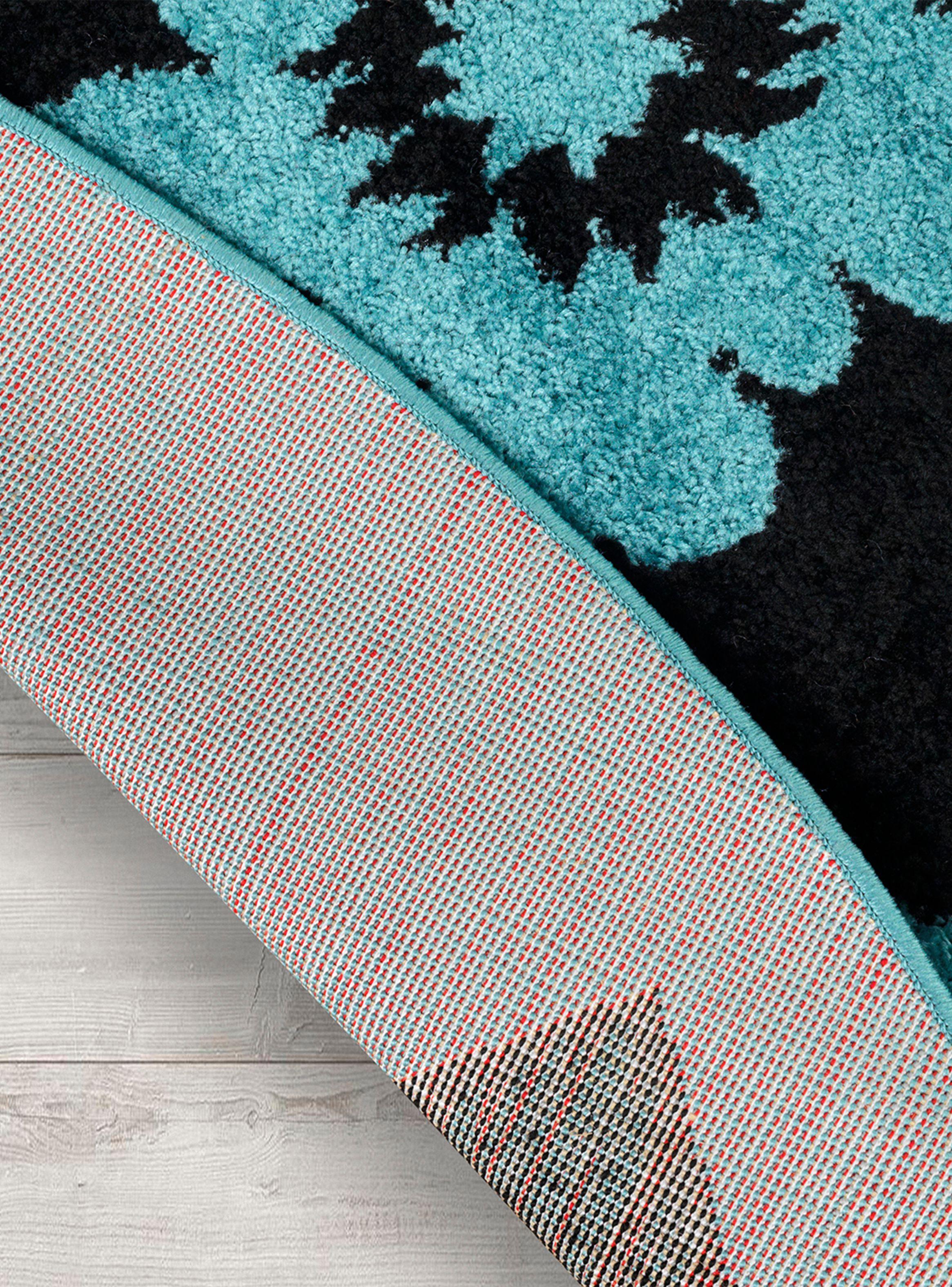 Alfombra Redonda Amigo Turquesa 160 x 160 cm Rombos-4