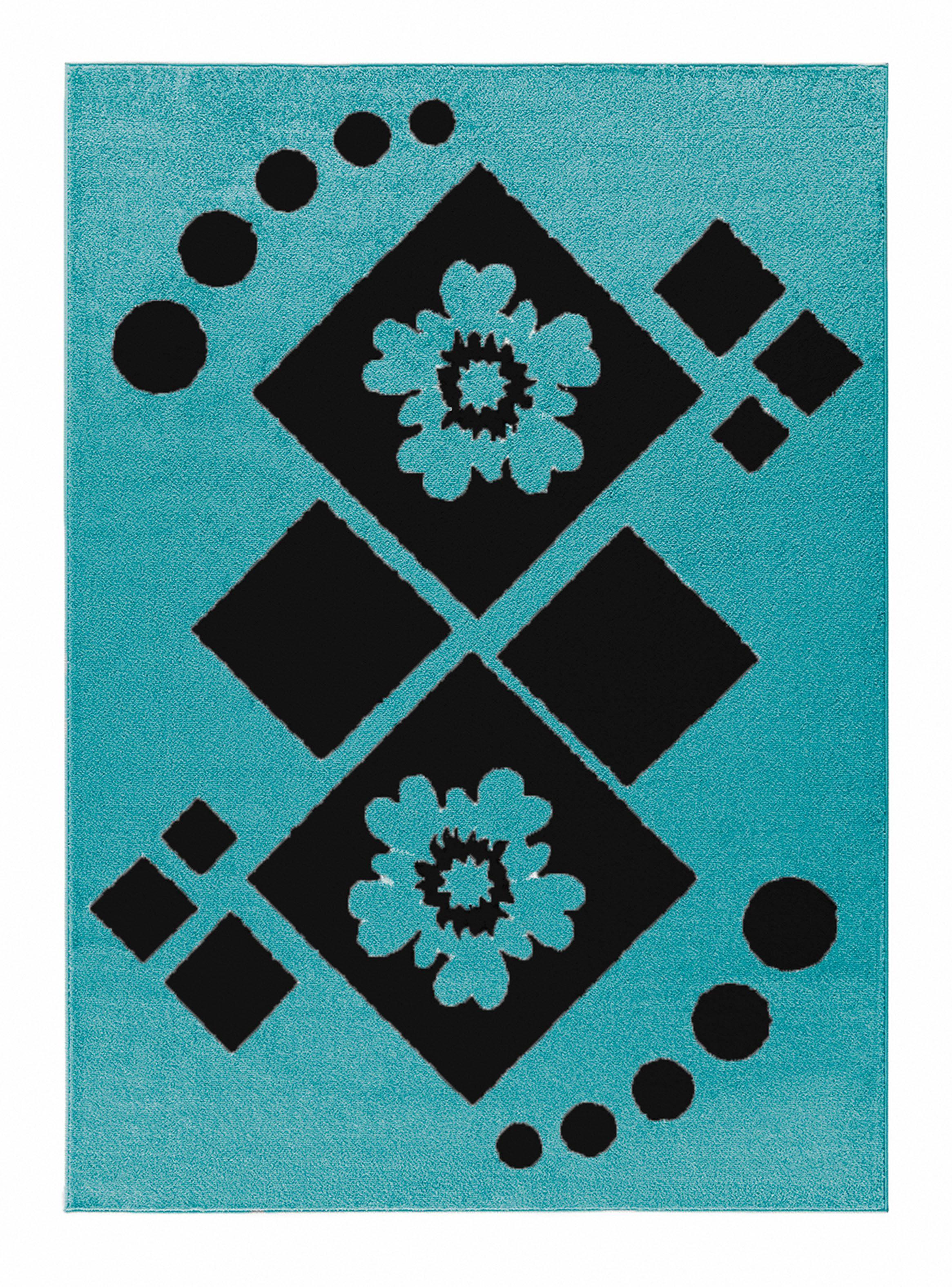 Alfombra Amigo Turquesa 200 x 290 cm Rombos-0