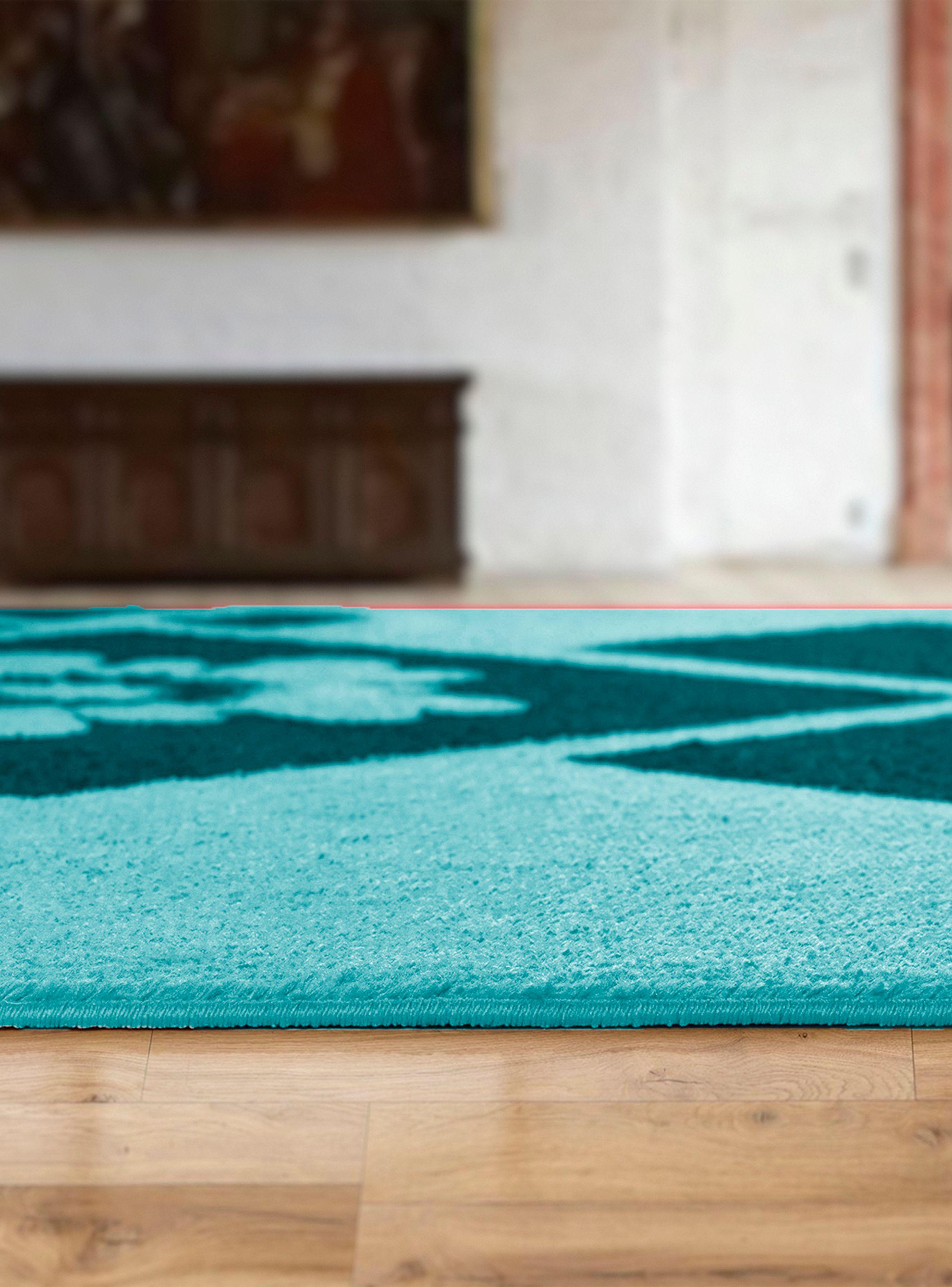 Alfombra Amigo Turquesa 200 x 290 cm Rombos-5