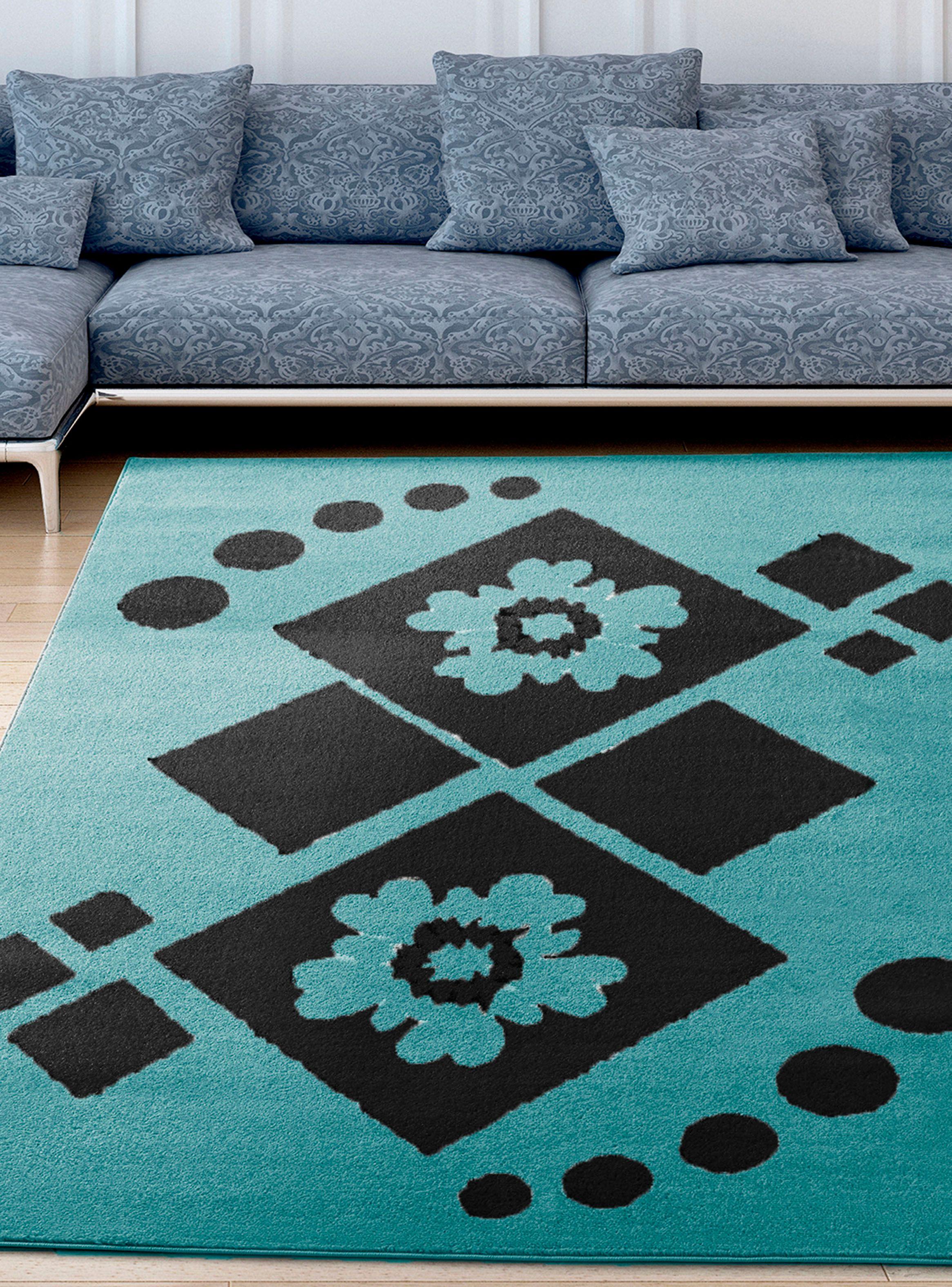 Alfombra Amigo Turquesa 240 x 305 cm Rombos-2