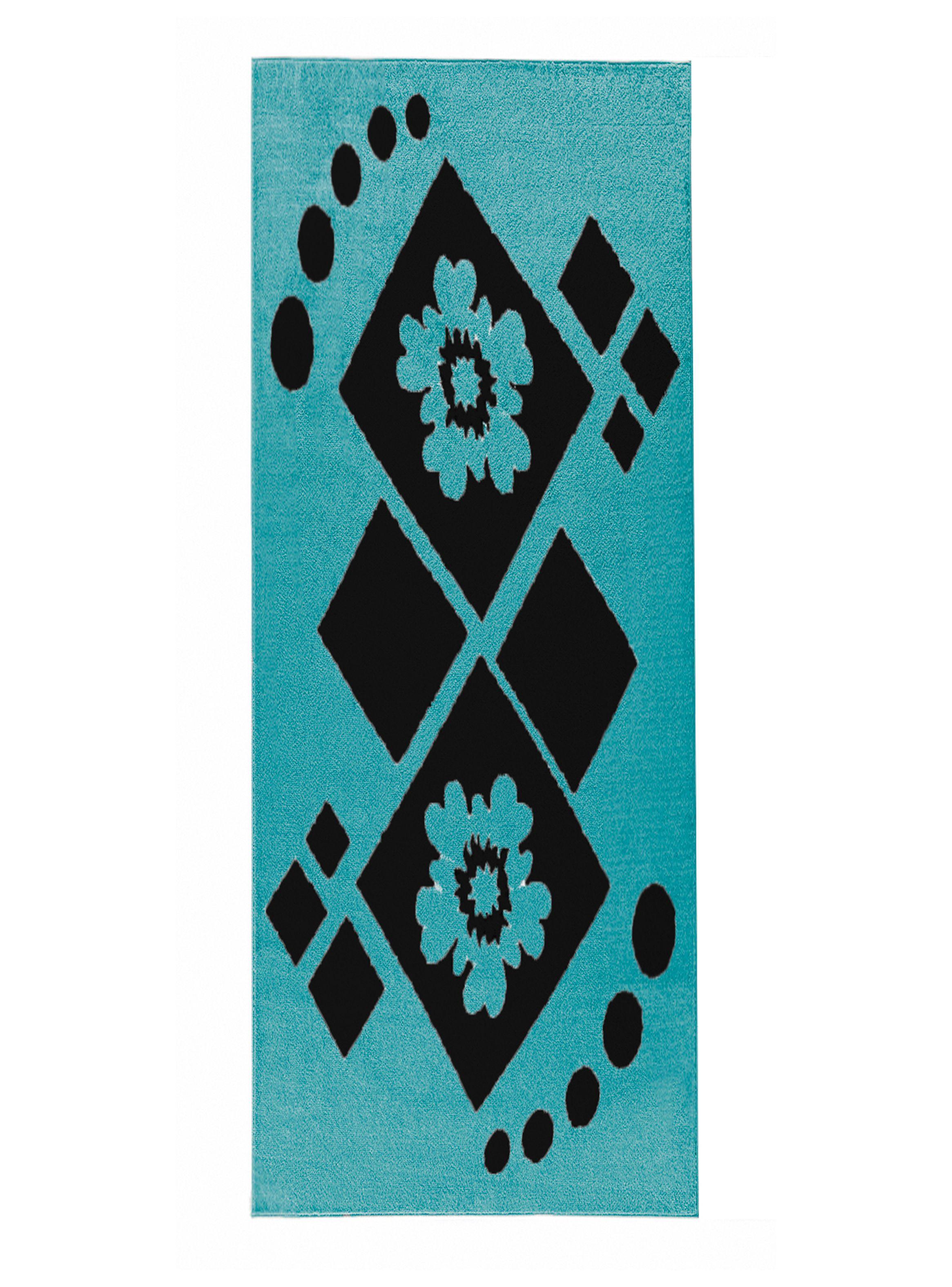 Alfombra Pasillo Amigo Turquesa 70 x 230 cm Rombos-0