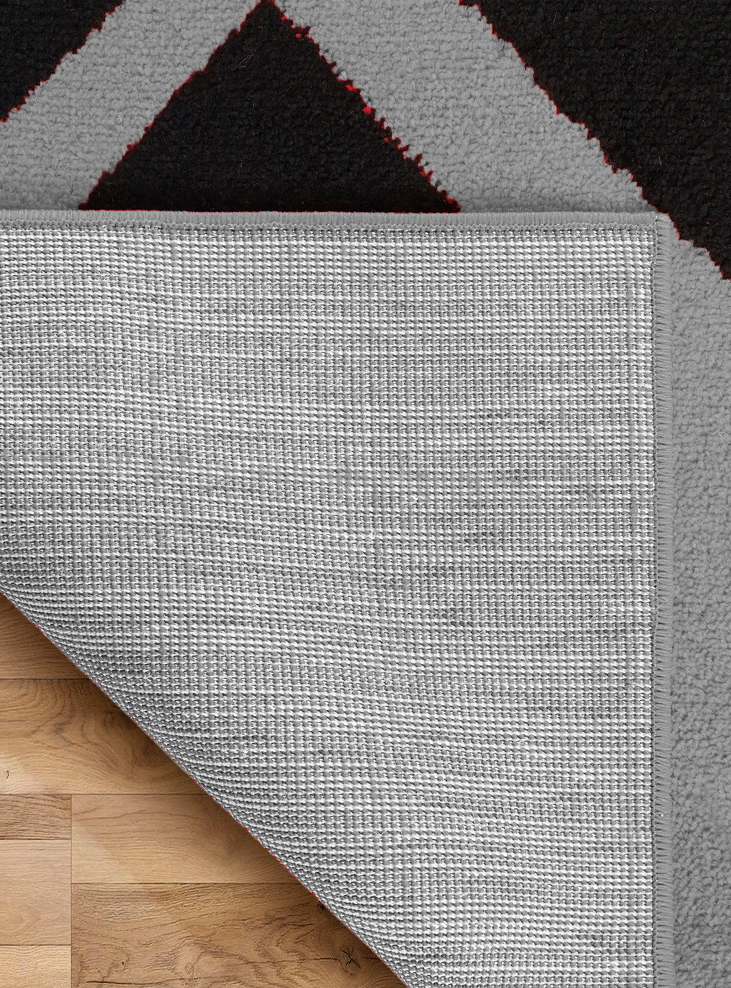 Alfombra Pasillo Amigo Gris 70 x 230 cm Rombos Negro-2