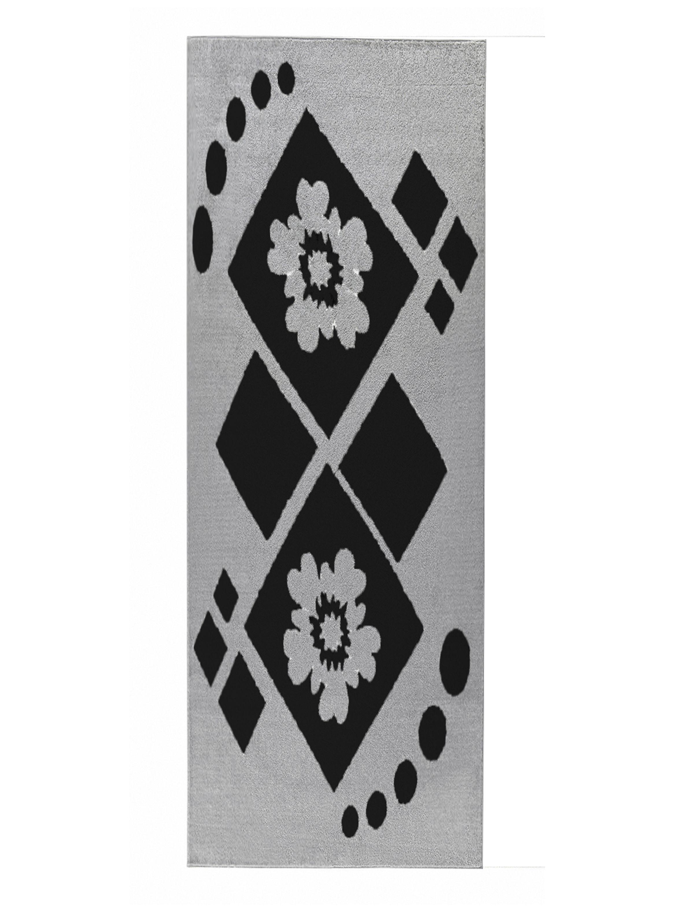 Alfombra Pasillo Amigo Gris 70 x 230 cm Rombos Negro-0
