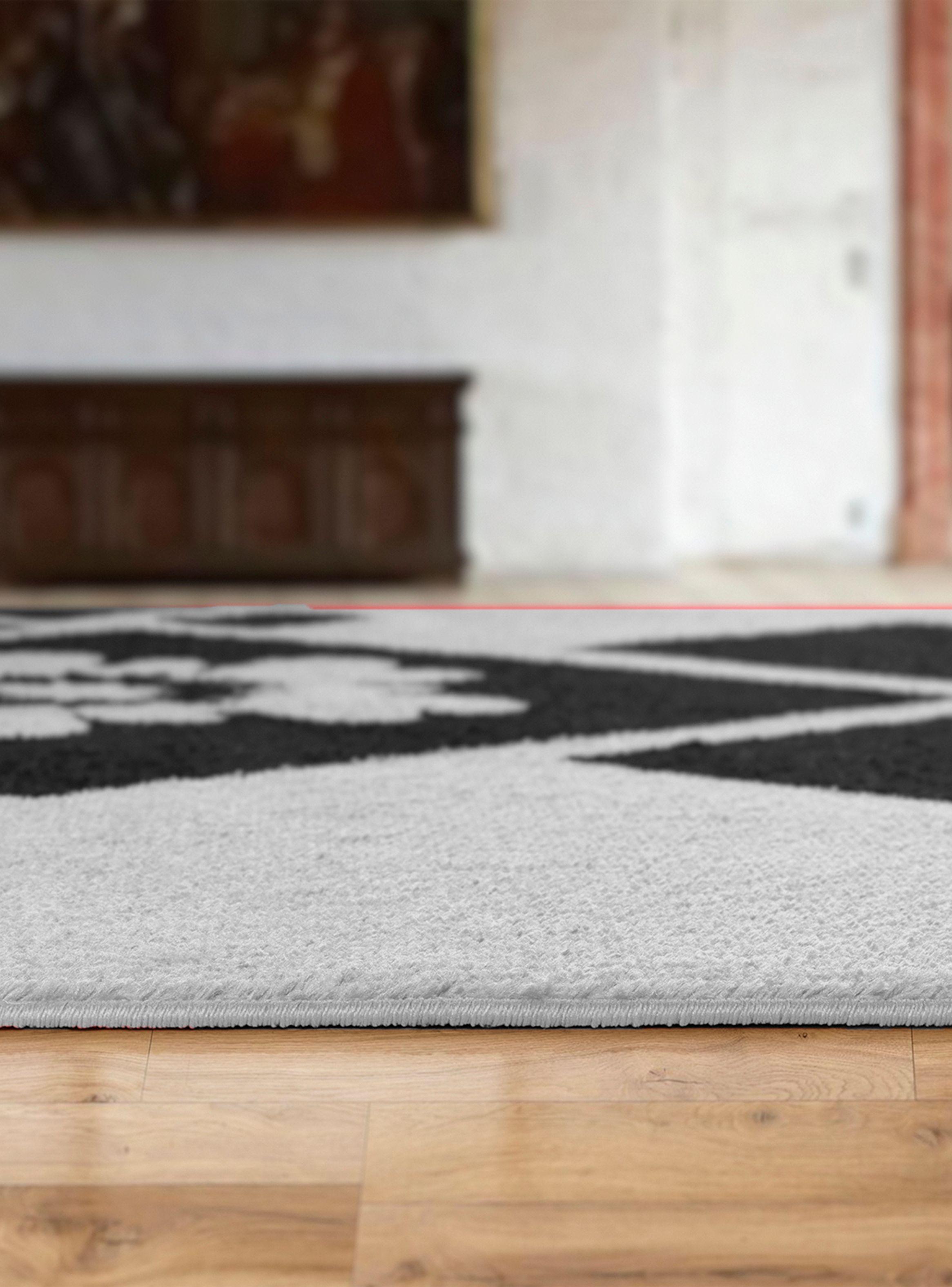 Alfombra Pasillo Amigo Gris 70 x 230 cm Rombos Negro-5