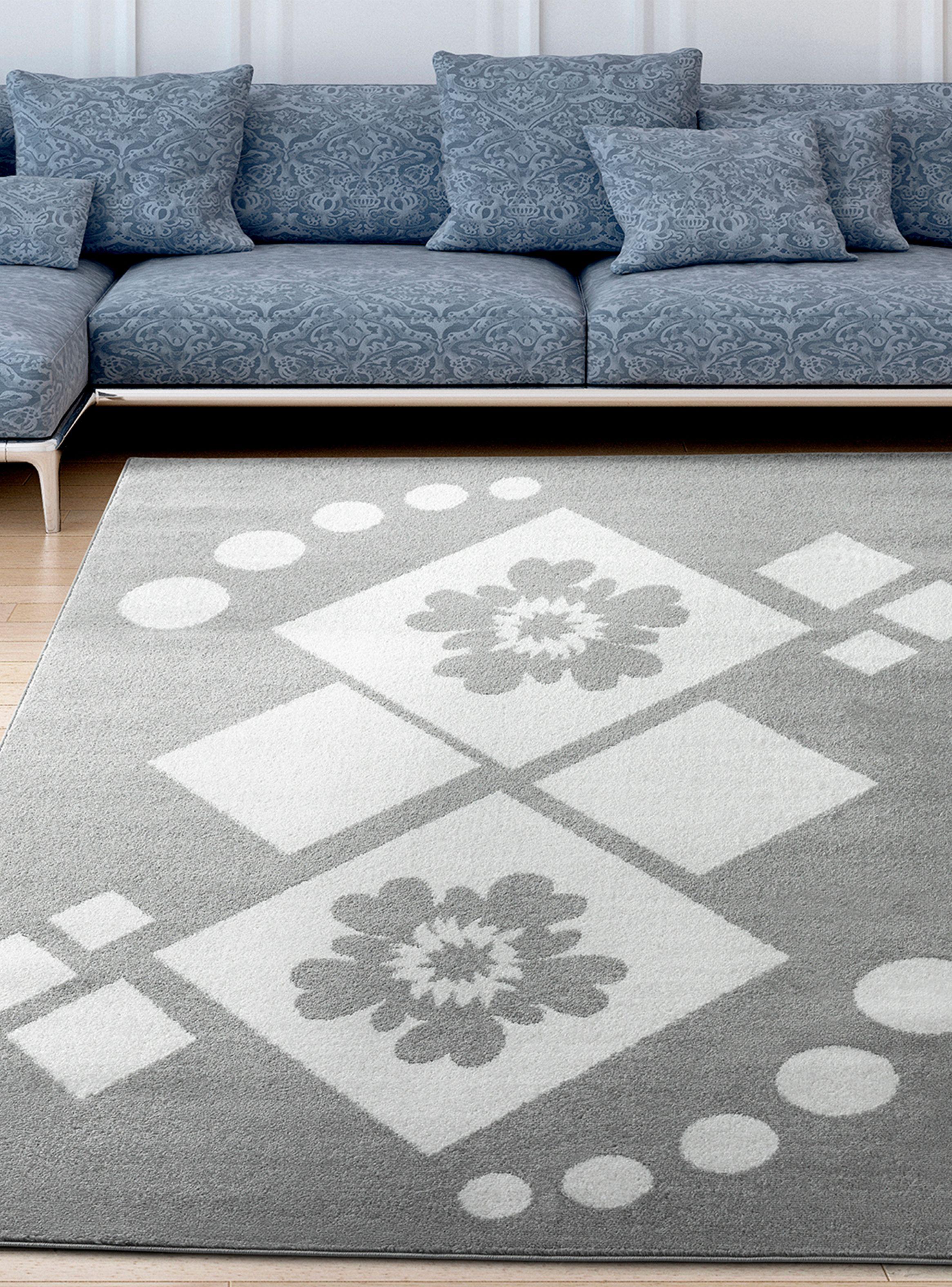 Alfombra 160 x 230 cm Amigo Gris Rombos-2