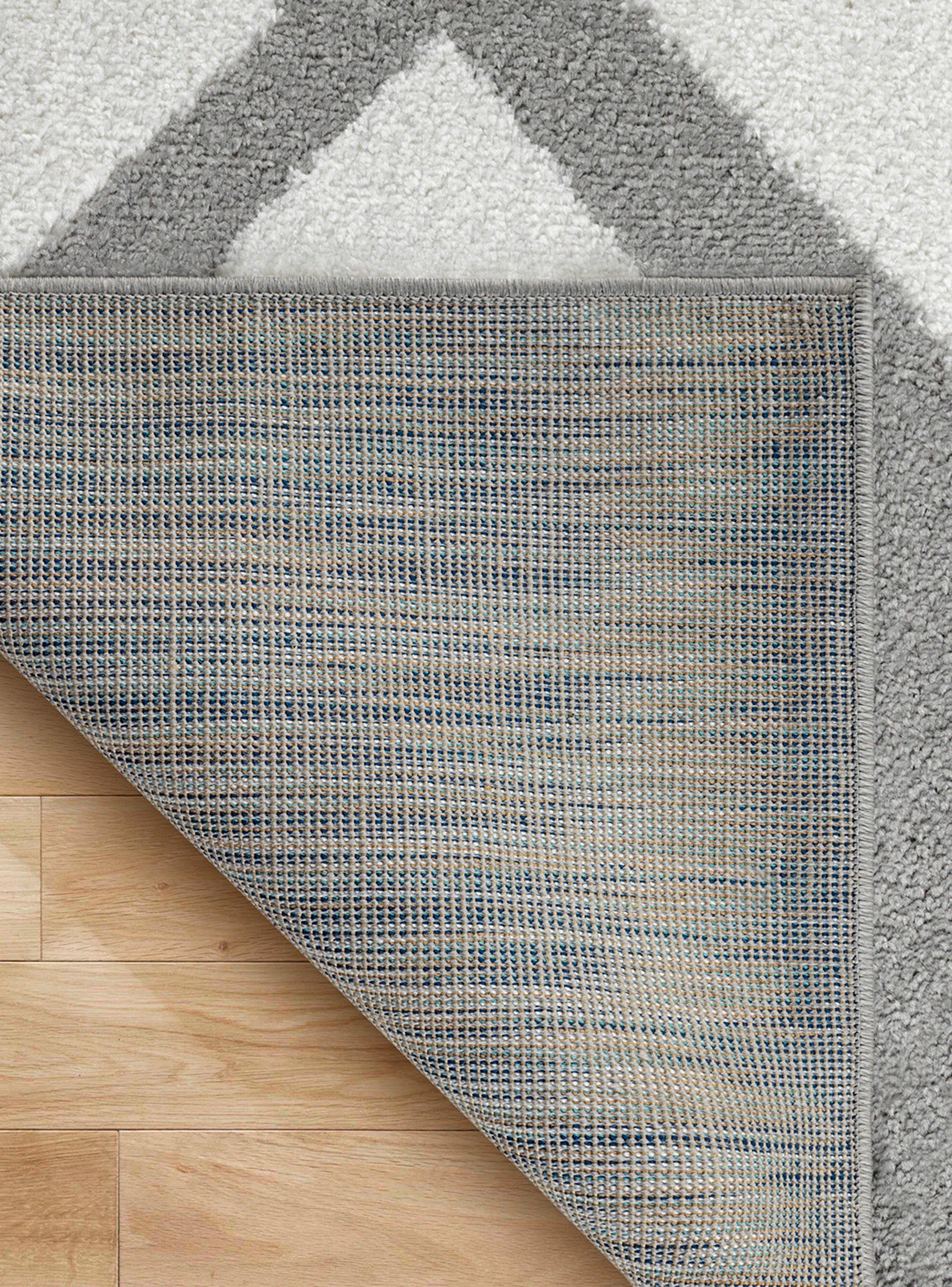 Alfombra Pasillo Amigo Gris 70 x 230 cm Rombos Blanco-2