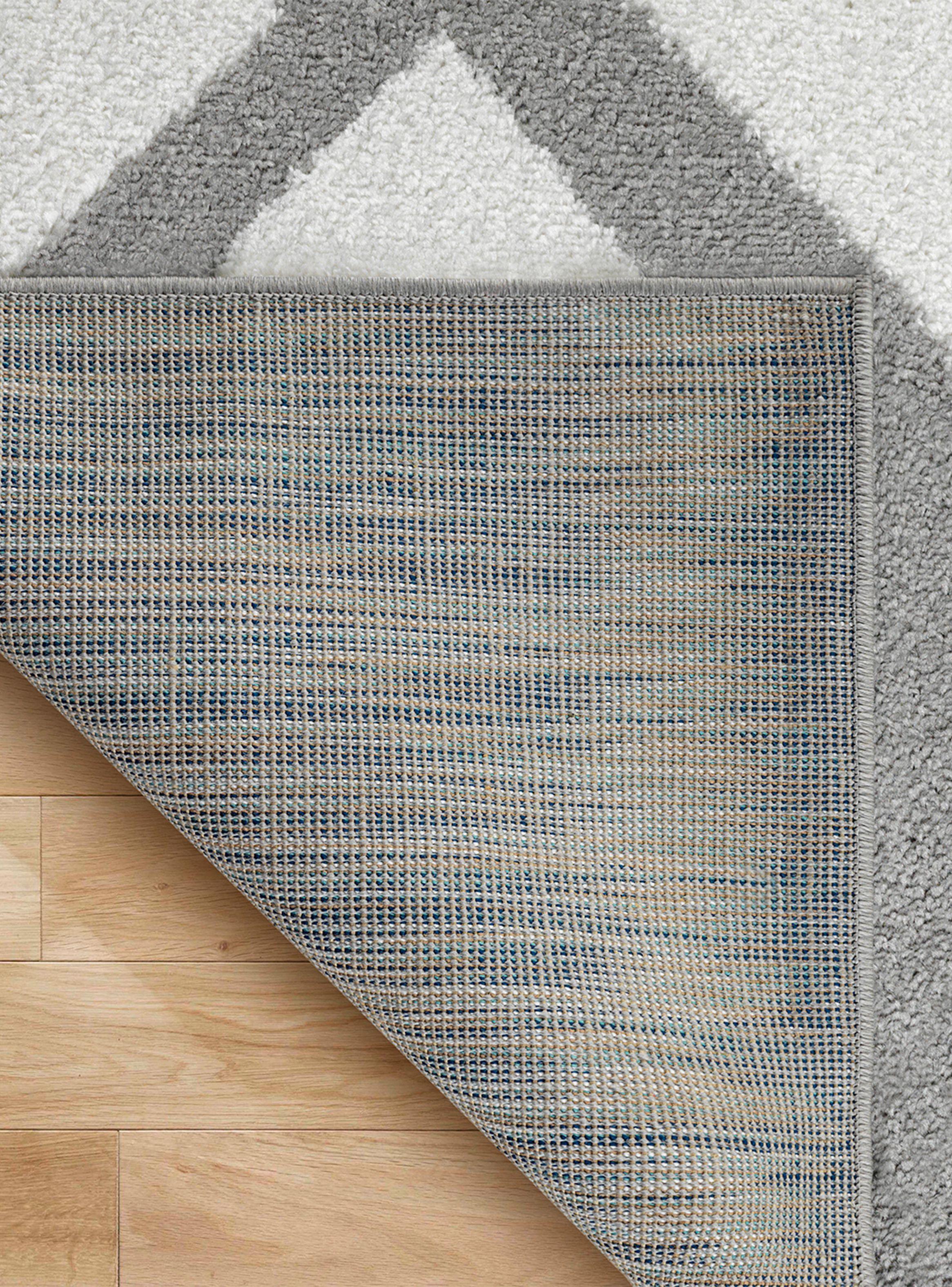 Alfombra Pasillo Amigo Gris 70 x 230 cm Rombos Blanco-4