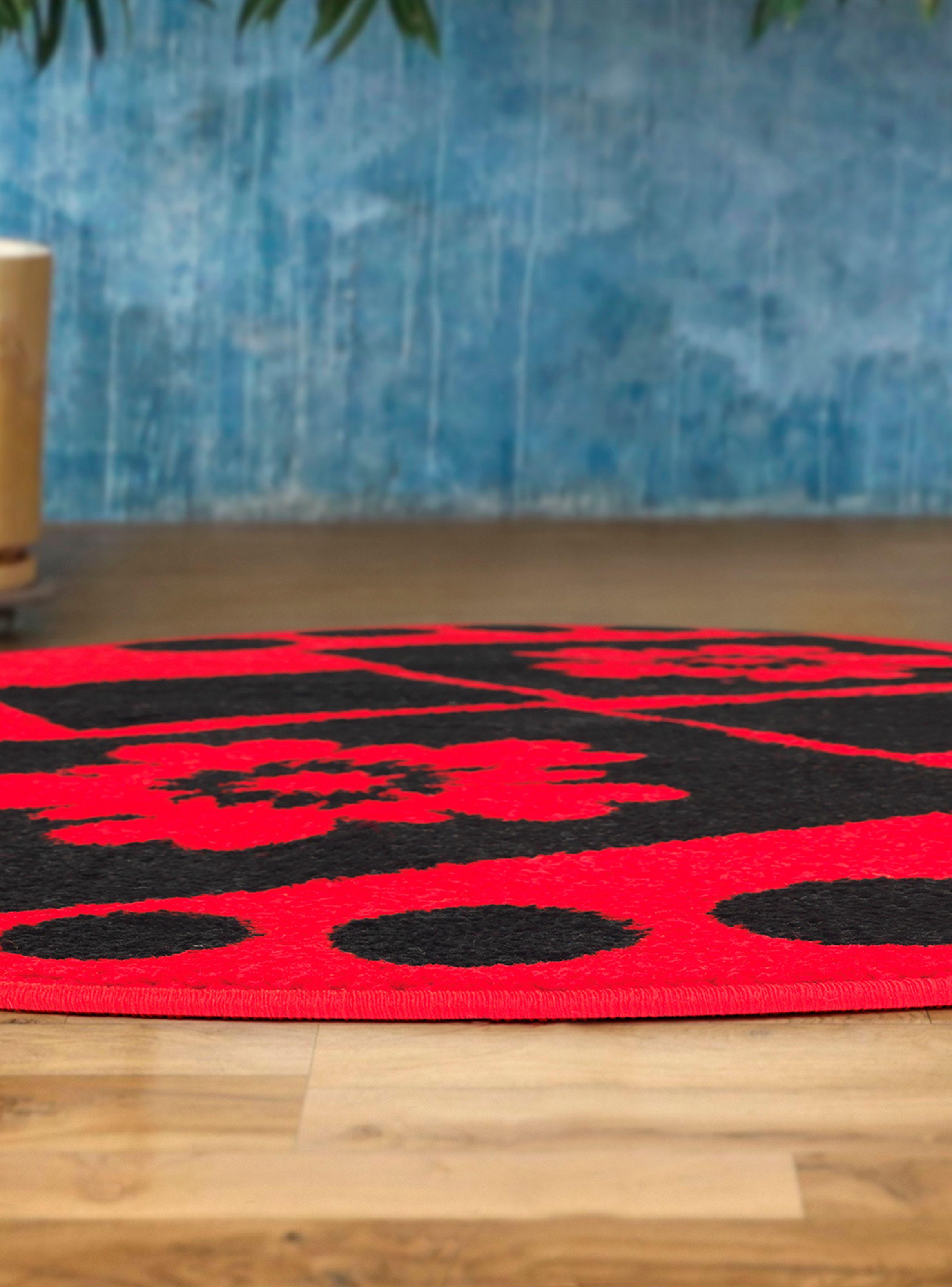 Alfombra Redonda Amigo Rojo 160 x 160 cm Rombos-5