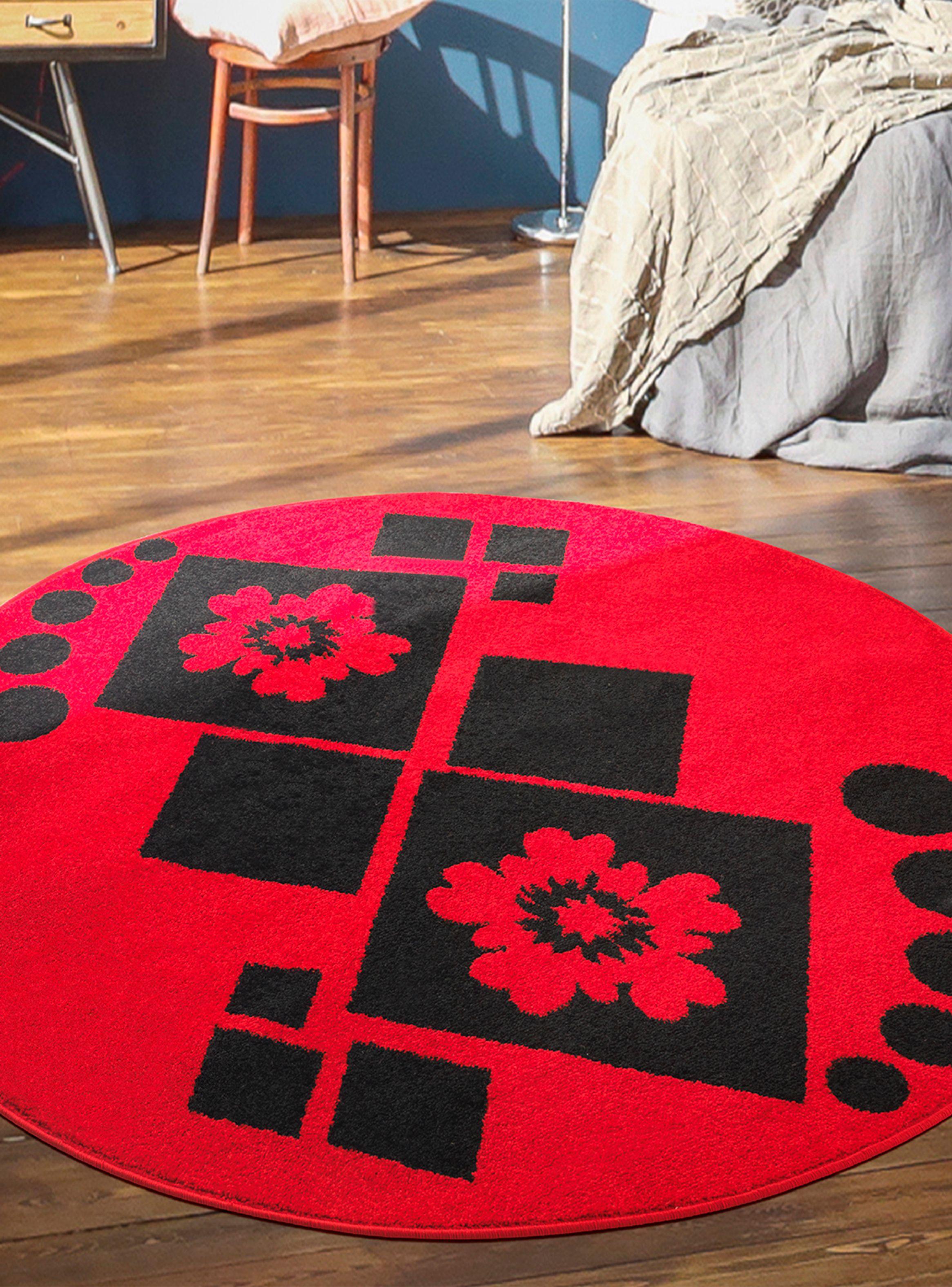 Alfombra Redonda Amigo Rojo 160 x 160 cm Rombos-2