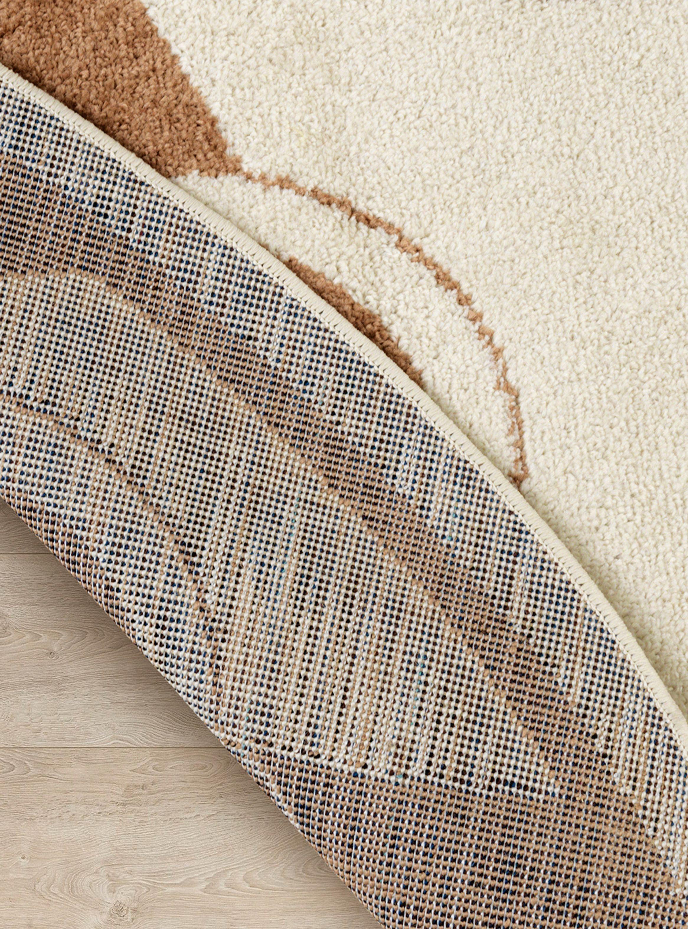 Alfombra 160 x 160 cm Amigo Print Beige-4