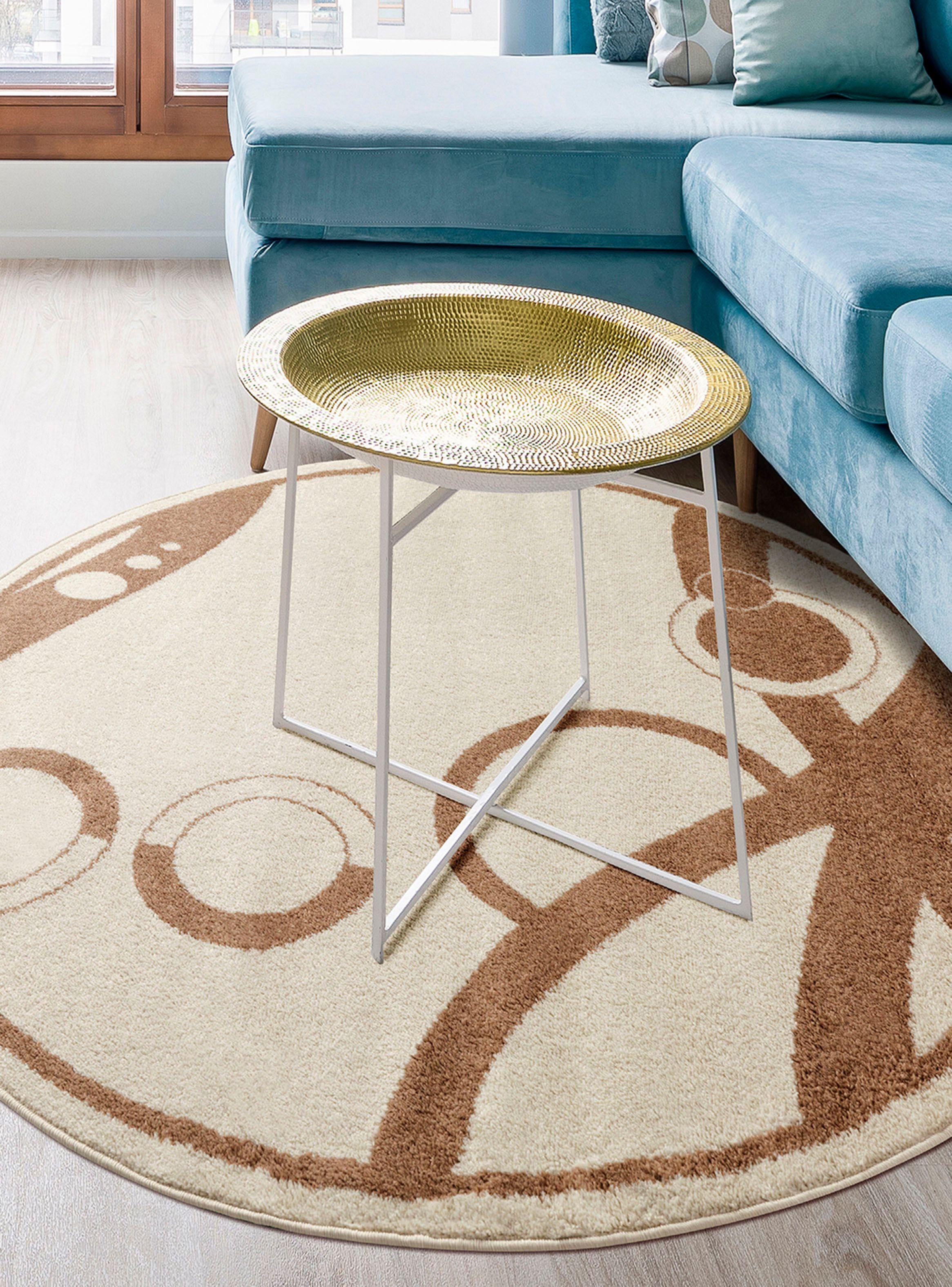 Alfombra 160 x 160 cm Amigo Print Beige-2