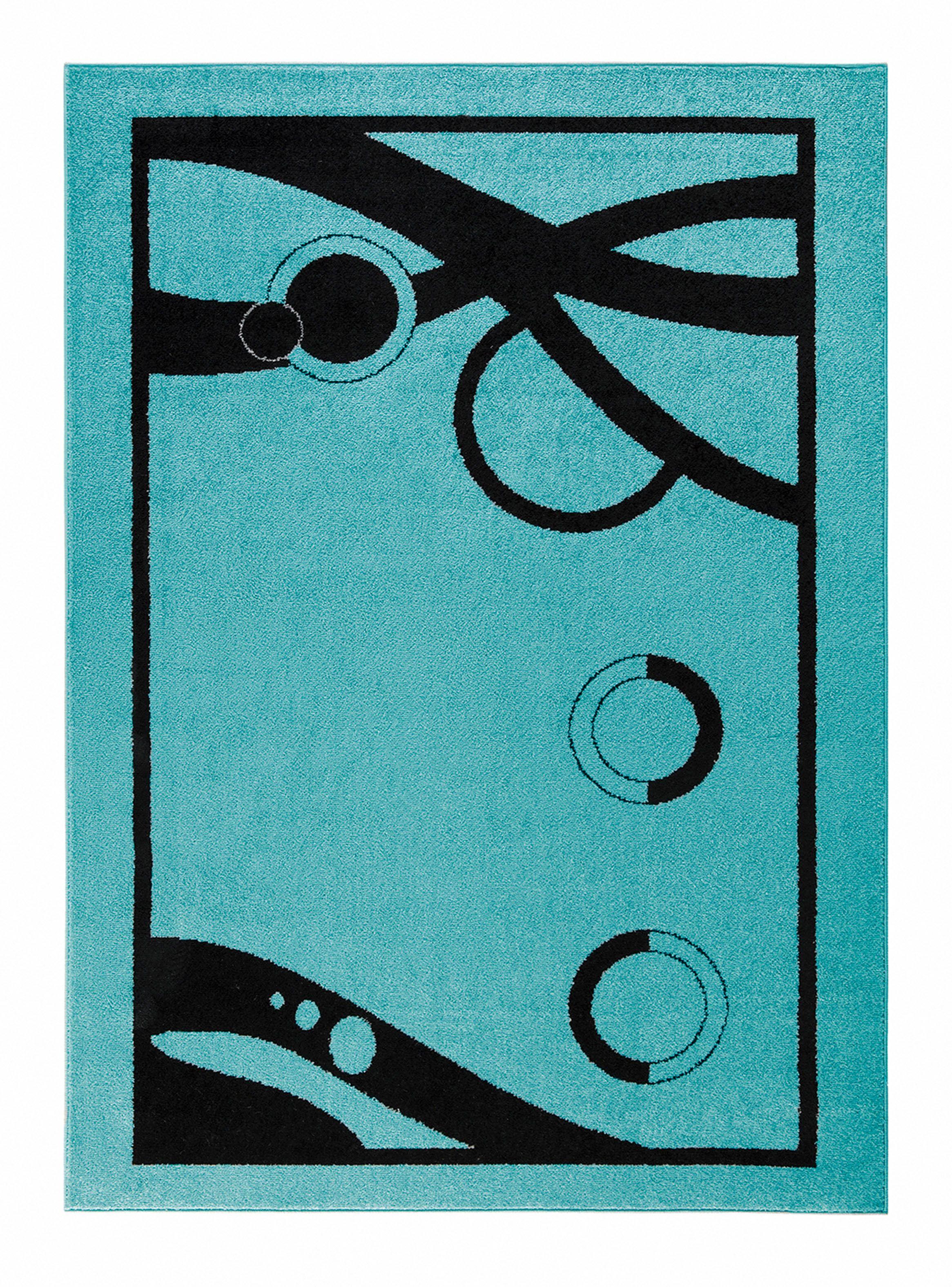 Alfombra Amigo Turquesa 240 x 305 cm Círculos-0
