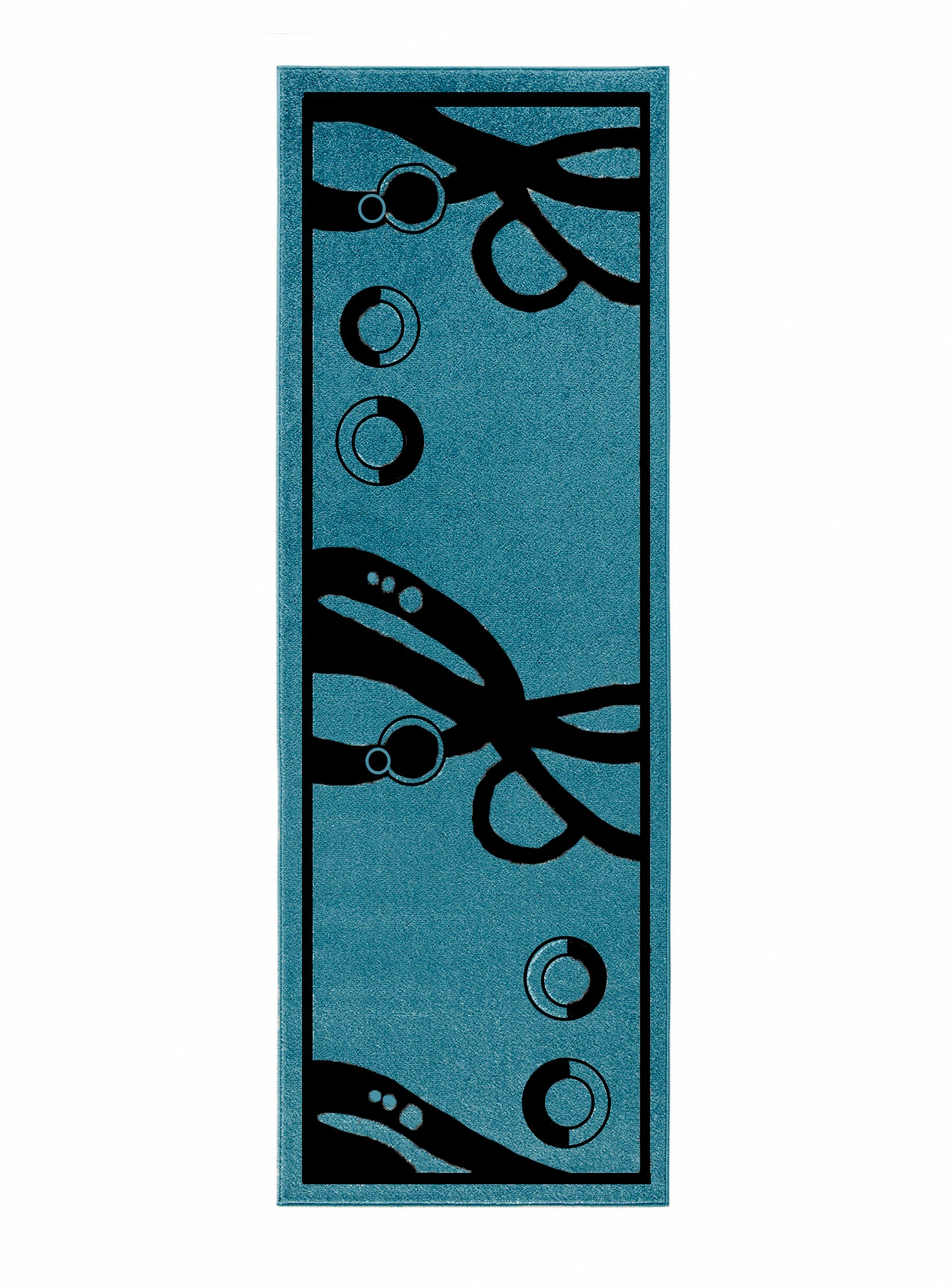 Alfombra Pasillo Amigo Turquesa 70 x 230 cm Círculos-0