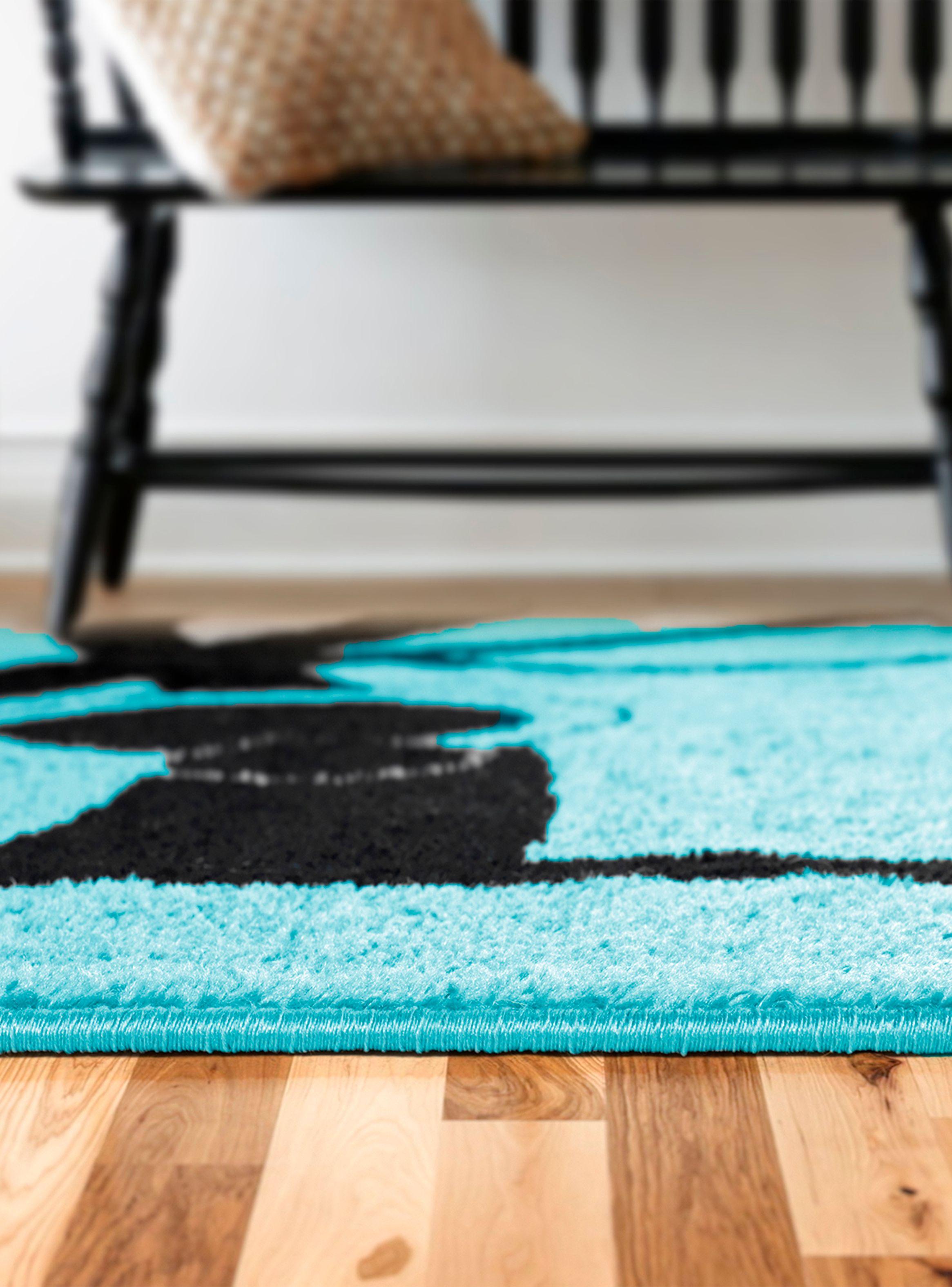 Alfombra Pasillo Amigo Turquesa 70 x 230 cm Círculos-5