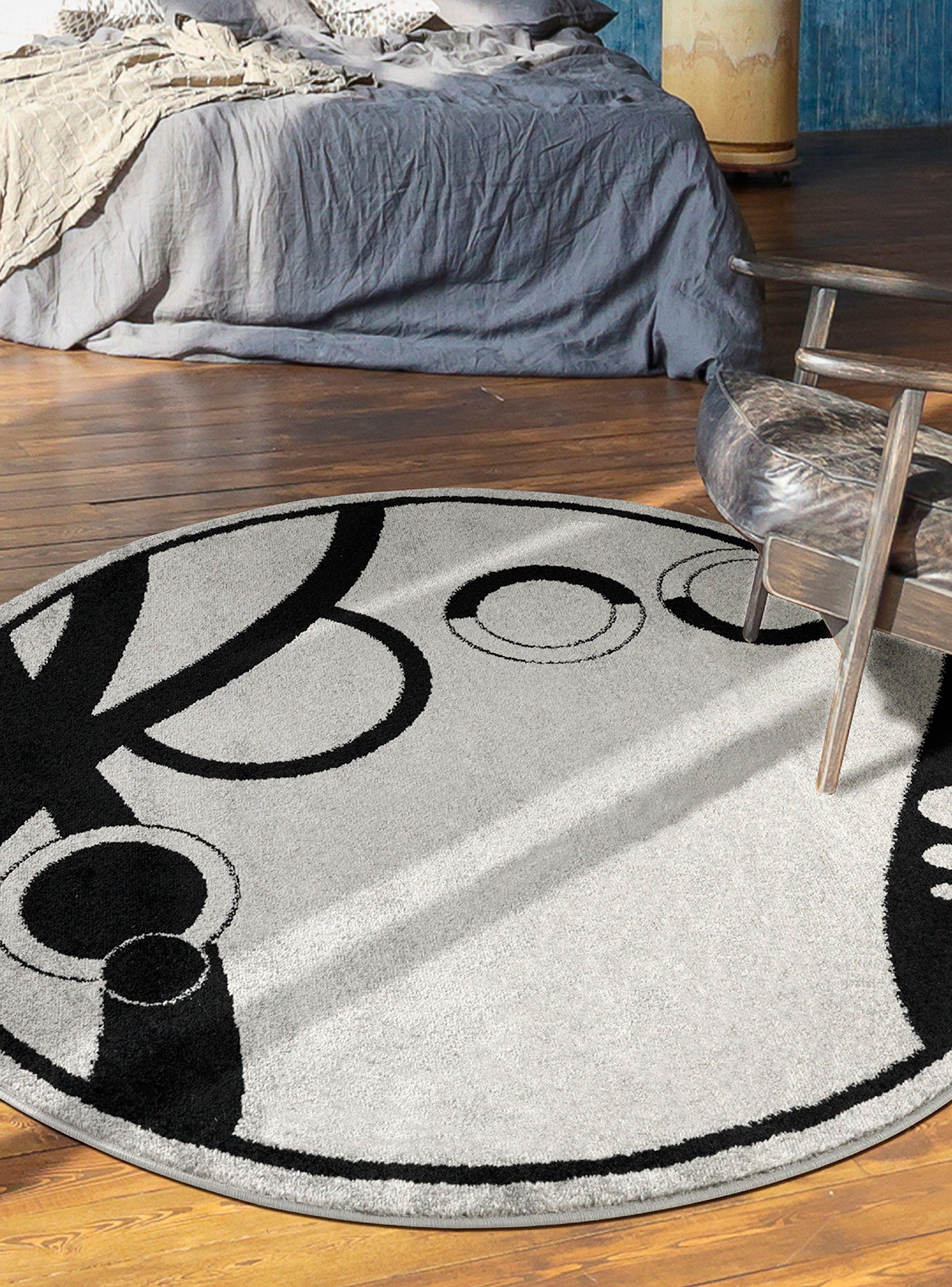 Alfombra 160 x 160 cm Amigo Print Gris-2