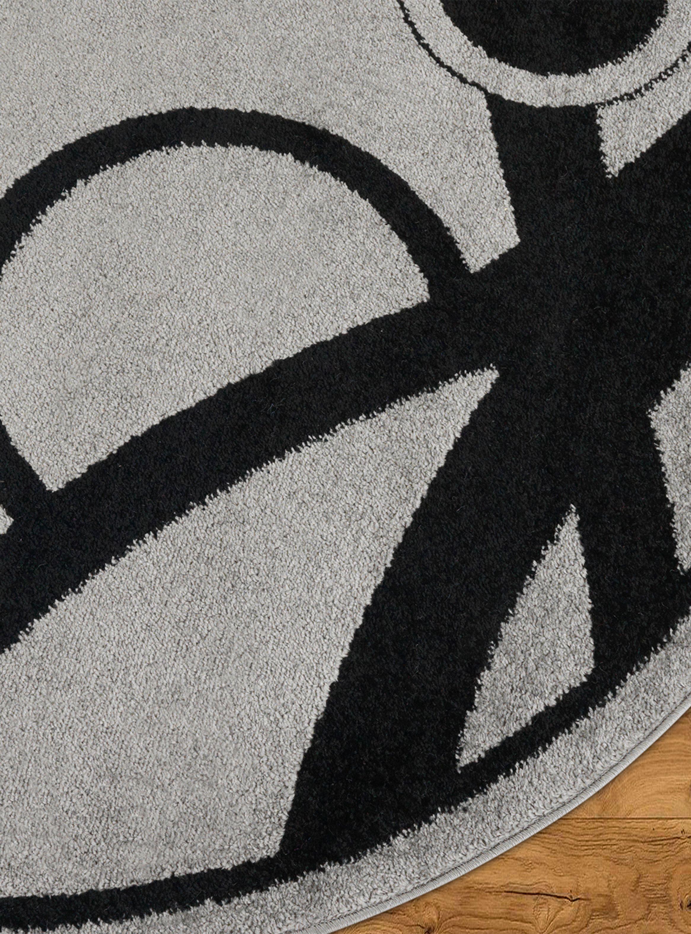 Alfombra 160 x 160 cm Amigo Print Gris-4