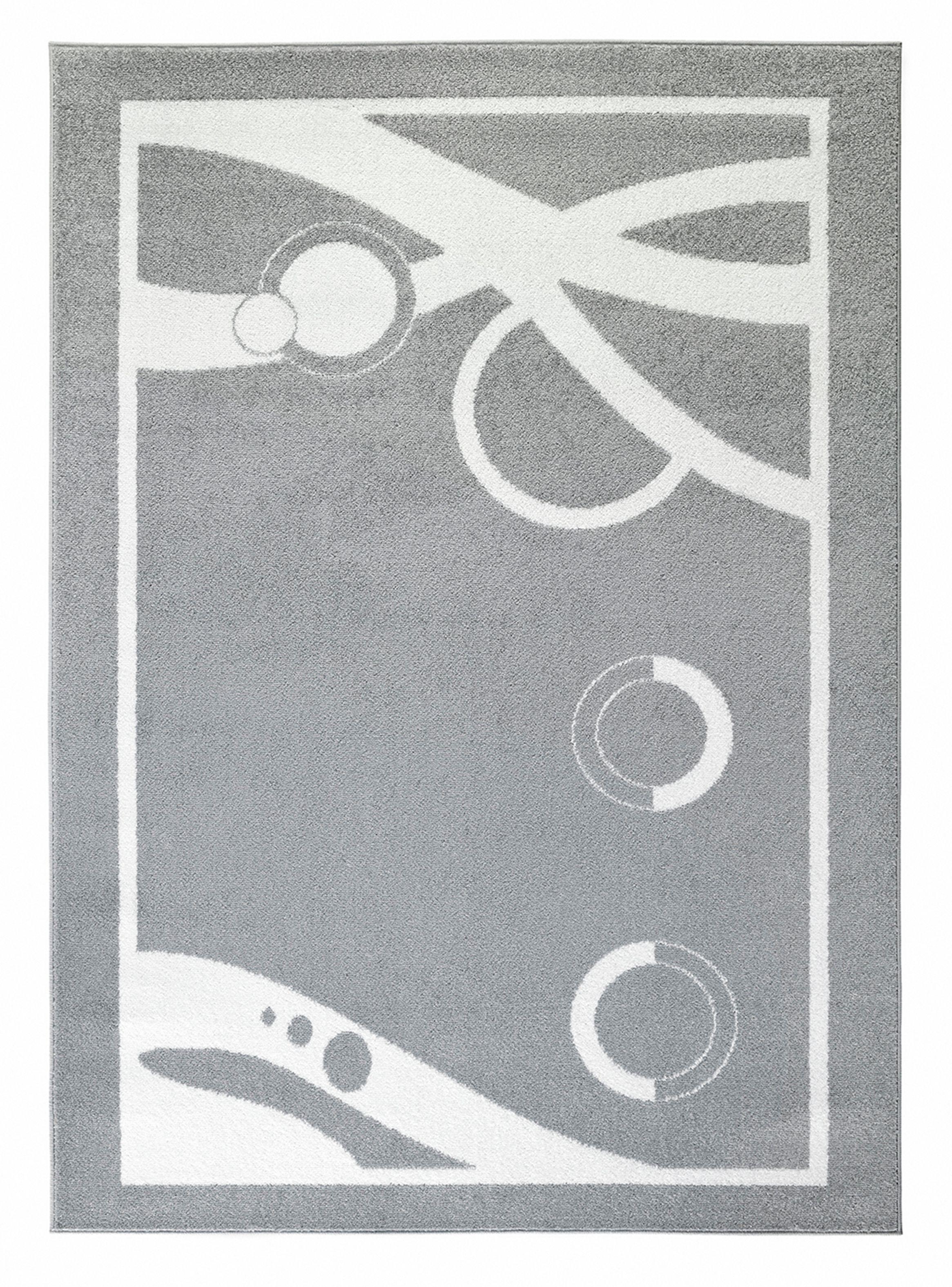 Alfombra 160 x 230 cm Amigo Gris Círculos-0