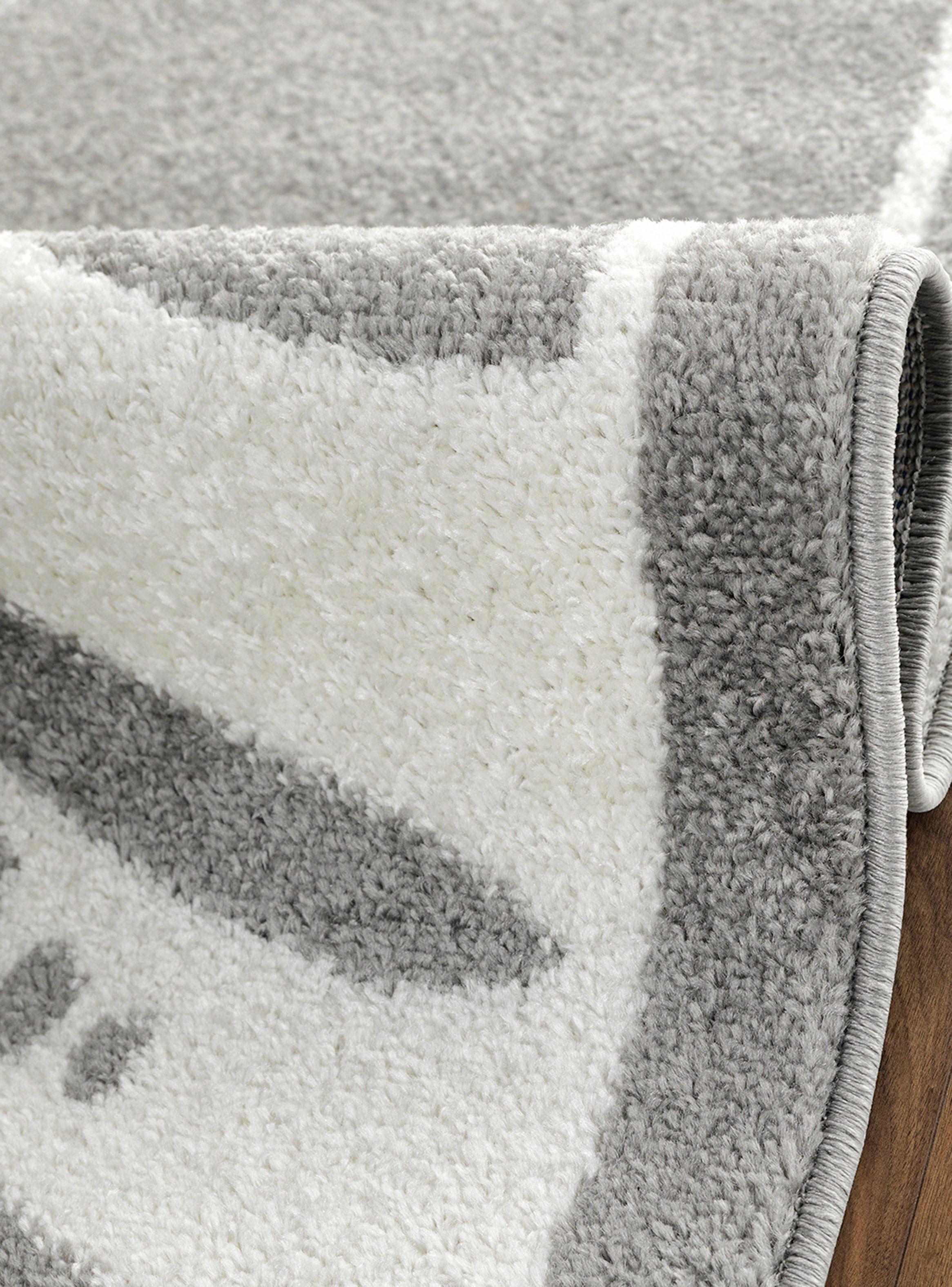 Alfombra Pasillo Amigo Gris-Blanco 70 x 230 cm Círculos-1