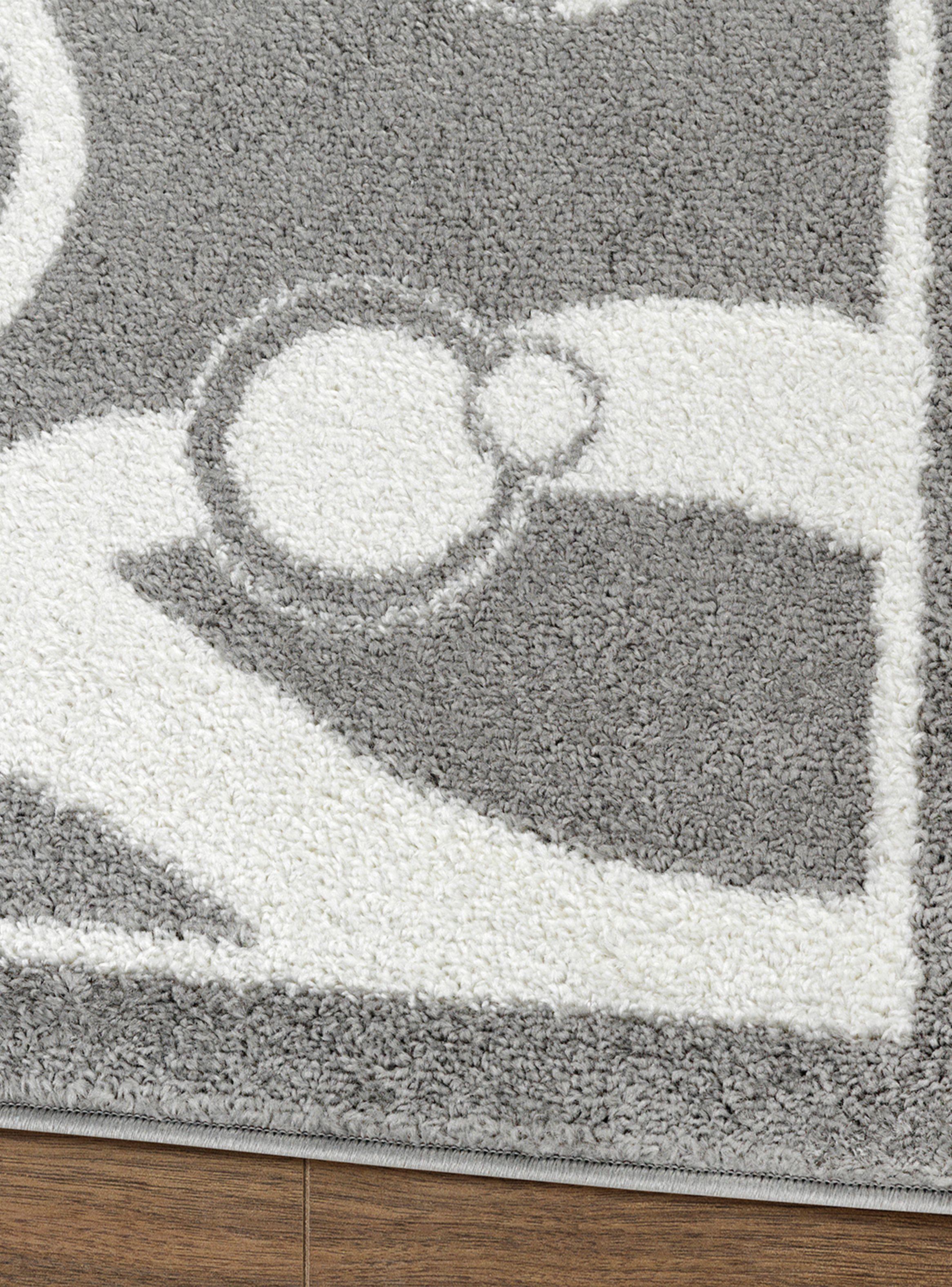 Alfombra Pasillo Amigo Gris-Blanco 70 x 230 cm Círculos-3