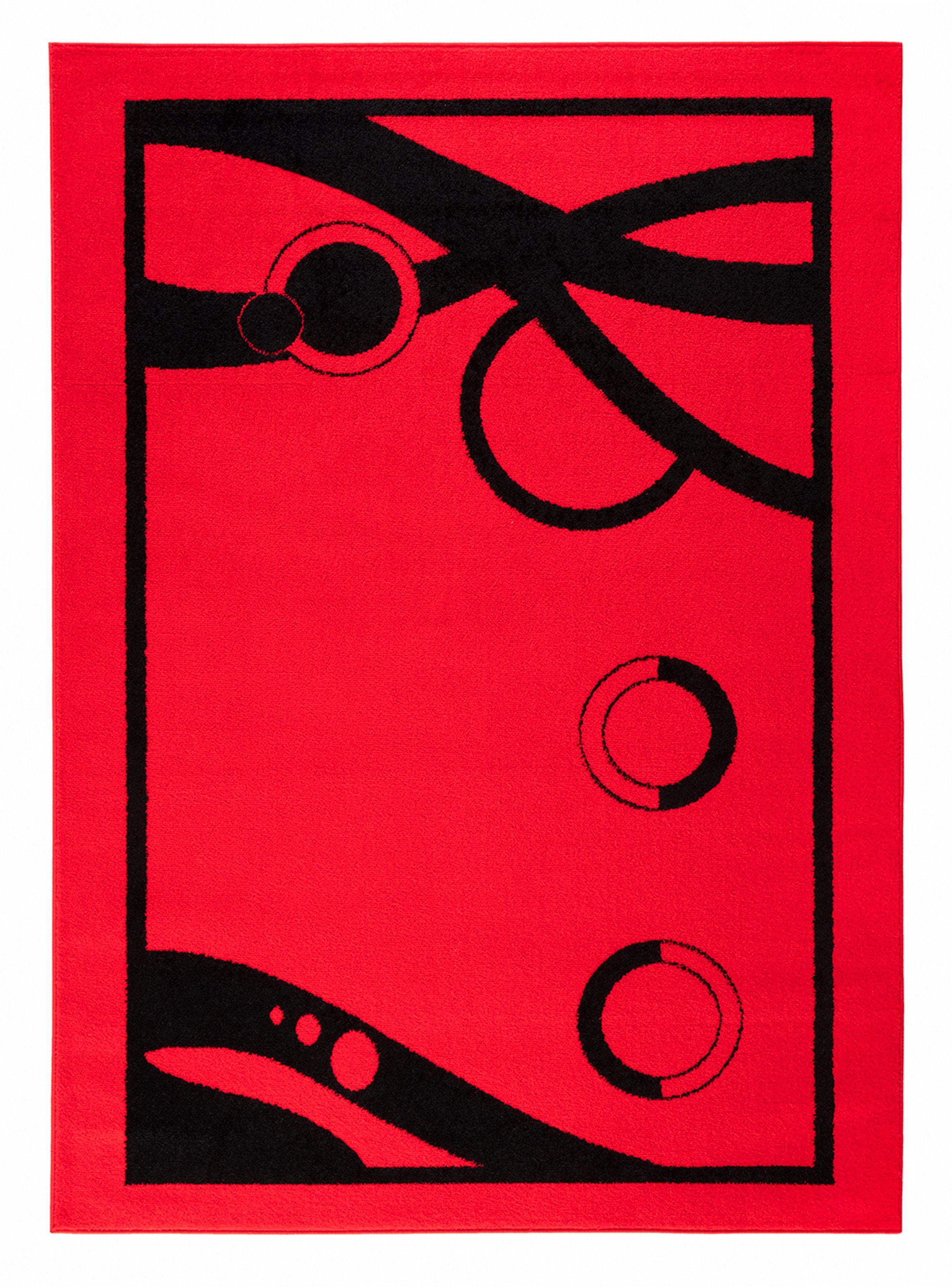 Alfombra 120 x 180 cm Amigo Rojo Círculos-0
