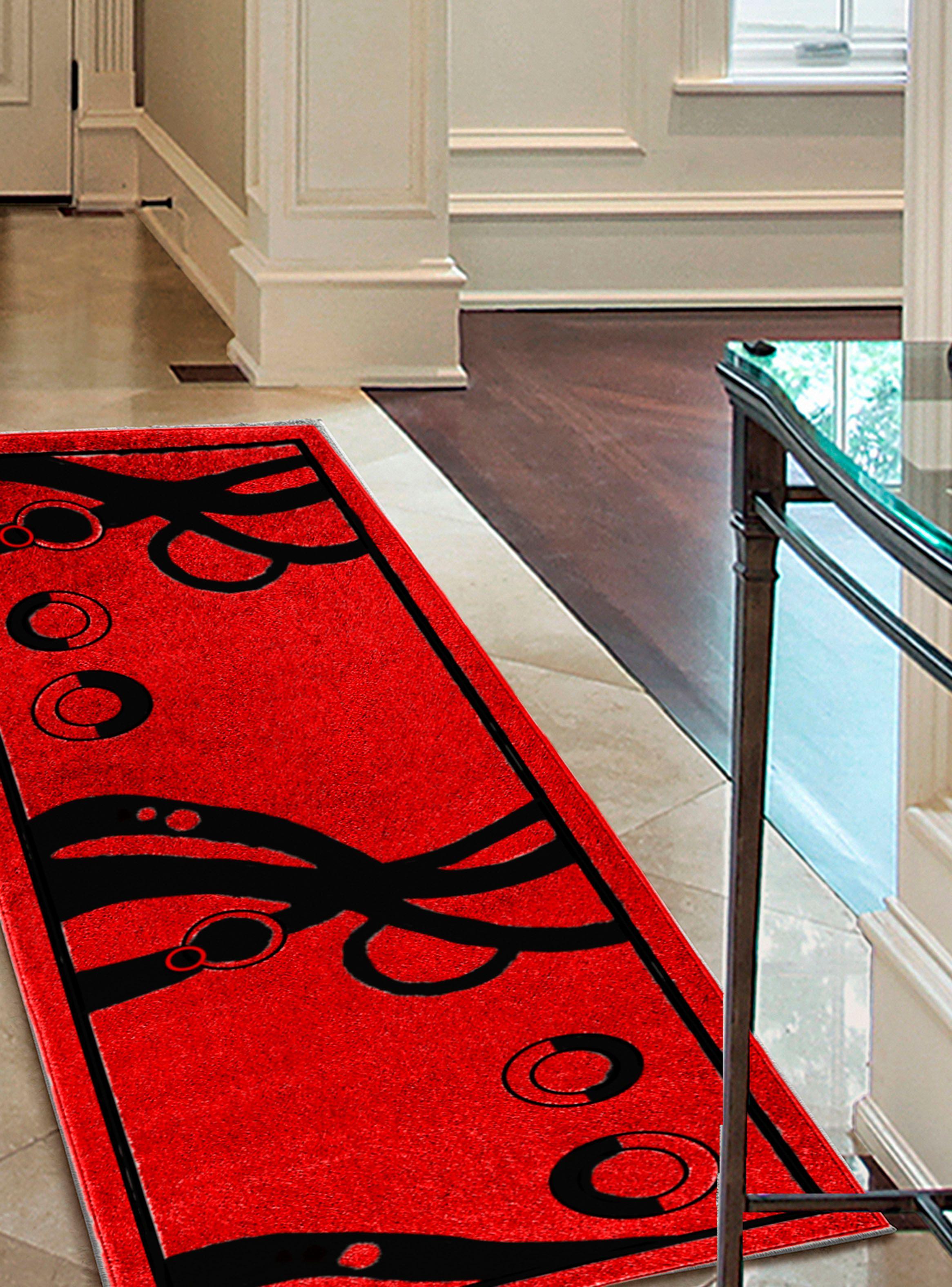 Alfombra Pasillo Amigo Rojo 70 x 230 cm Círculos-2