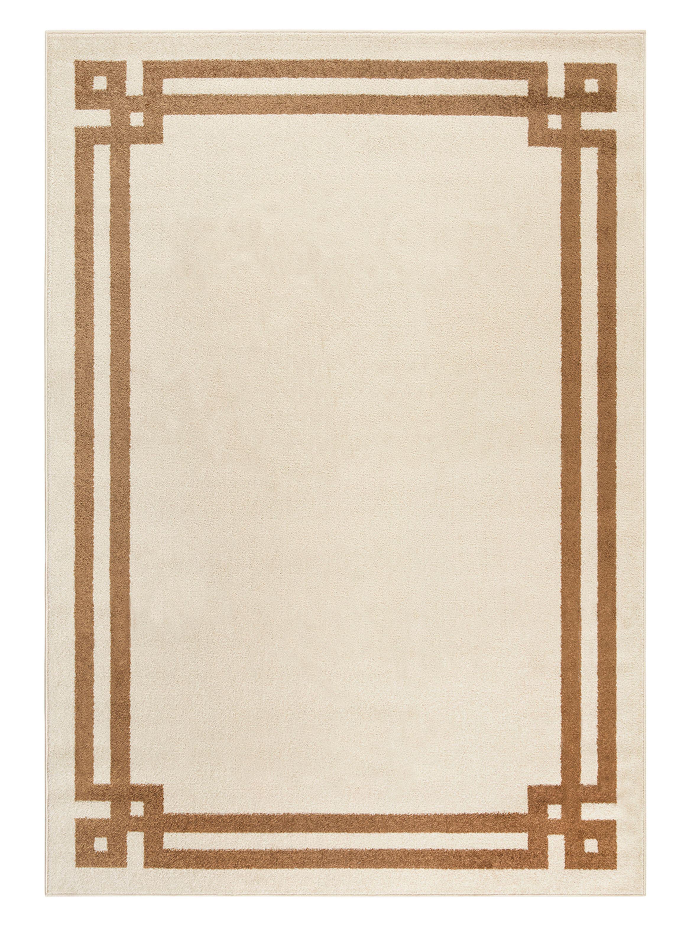 Alfombra 120 x 180 cm Amigo Beige Marco Café-0