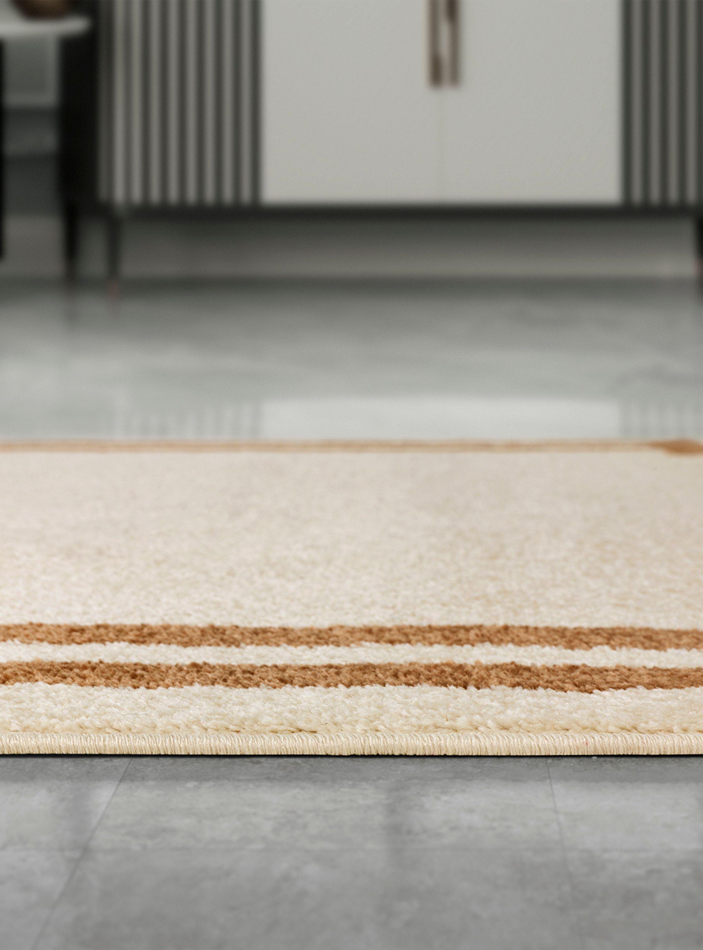 Alfombra 120 x 180 cm Amigo Beige Marco Café-5