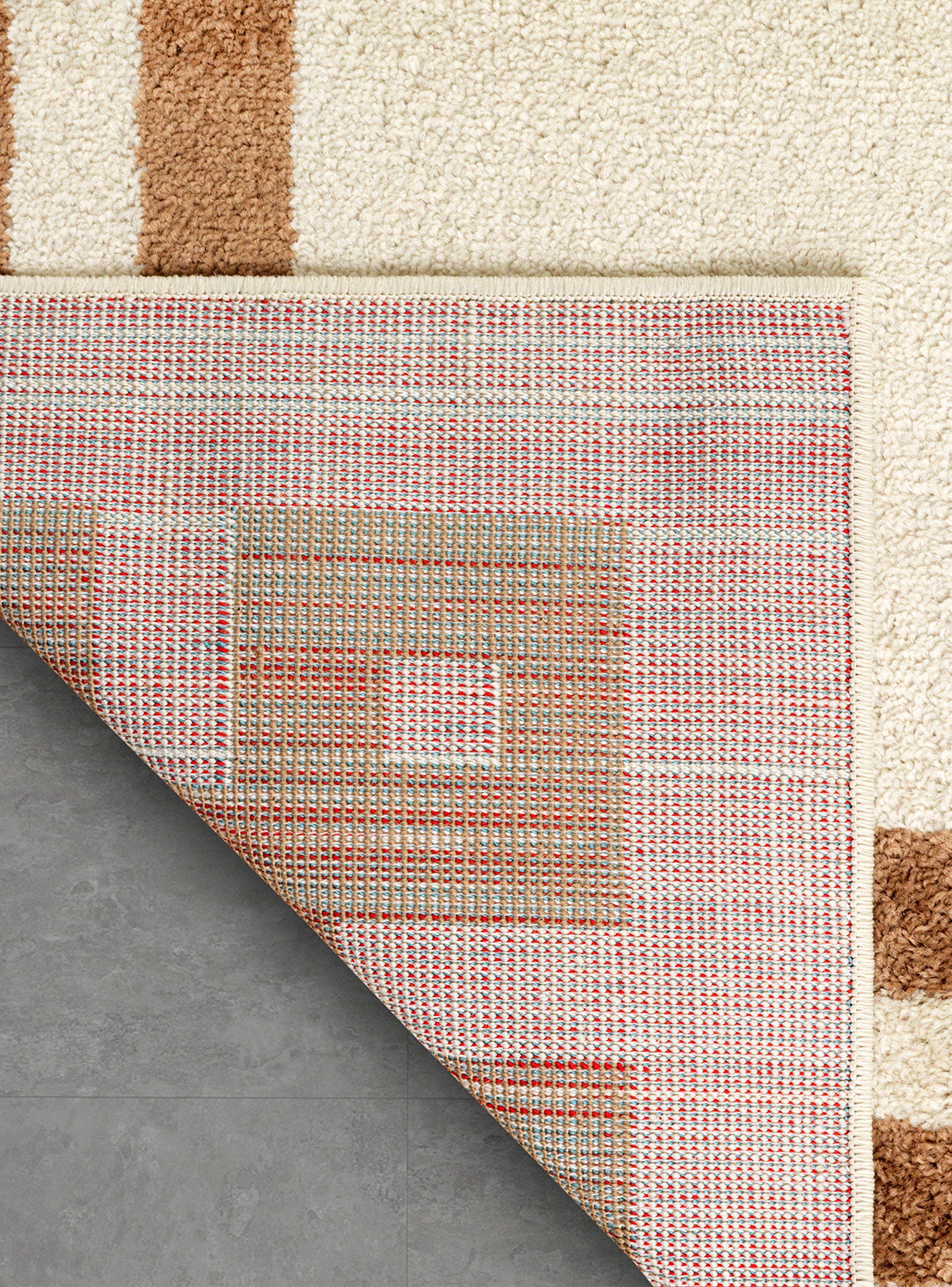 Alfombra 160 x 230 cm Amigo Beige Marco Café-4