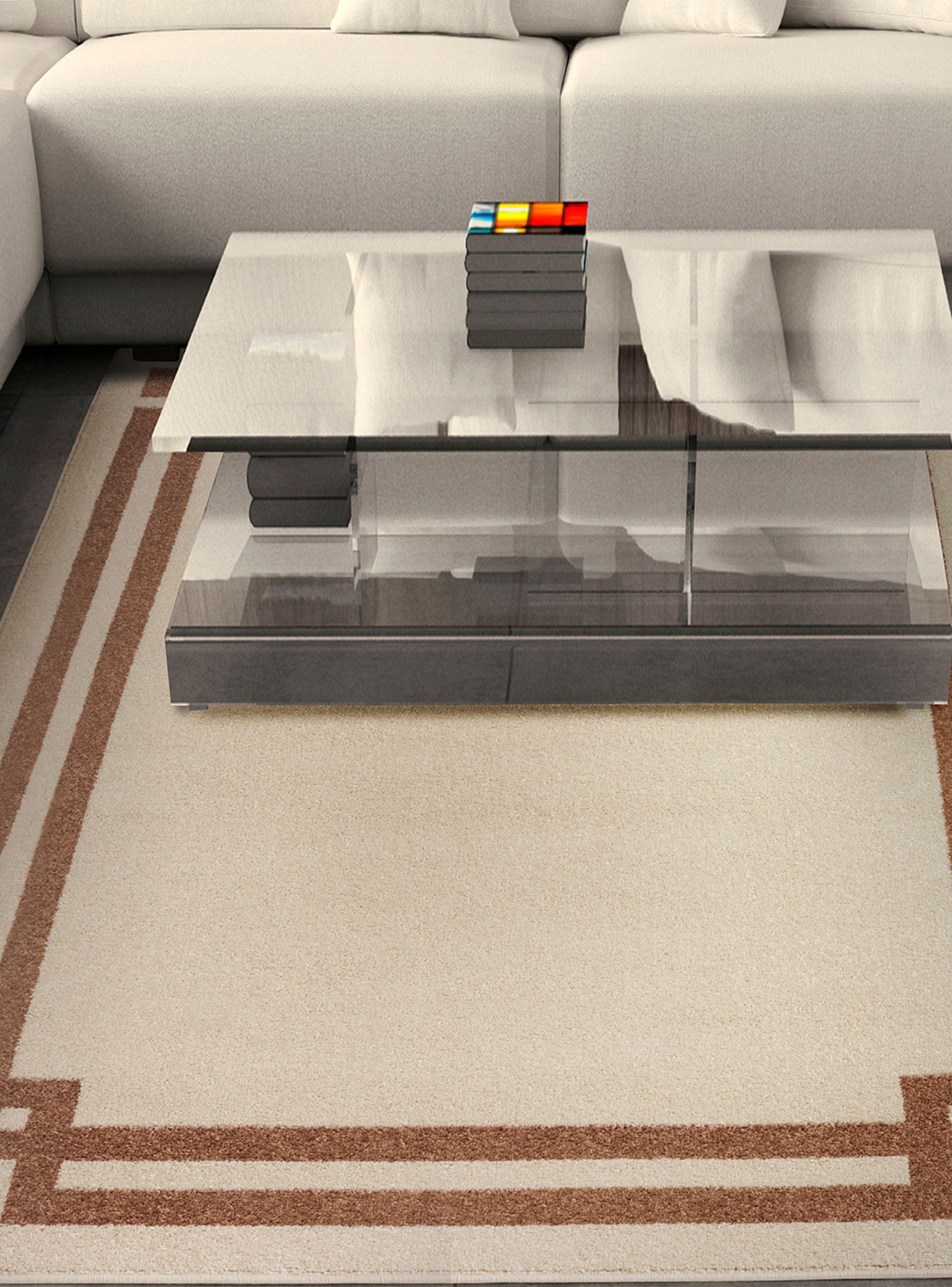 Alfombra 200 x 290 cm Amigo Beige Marco Café-2