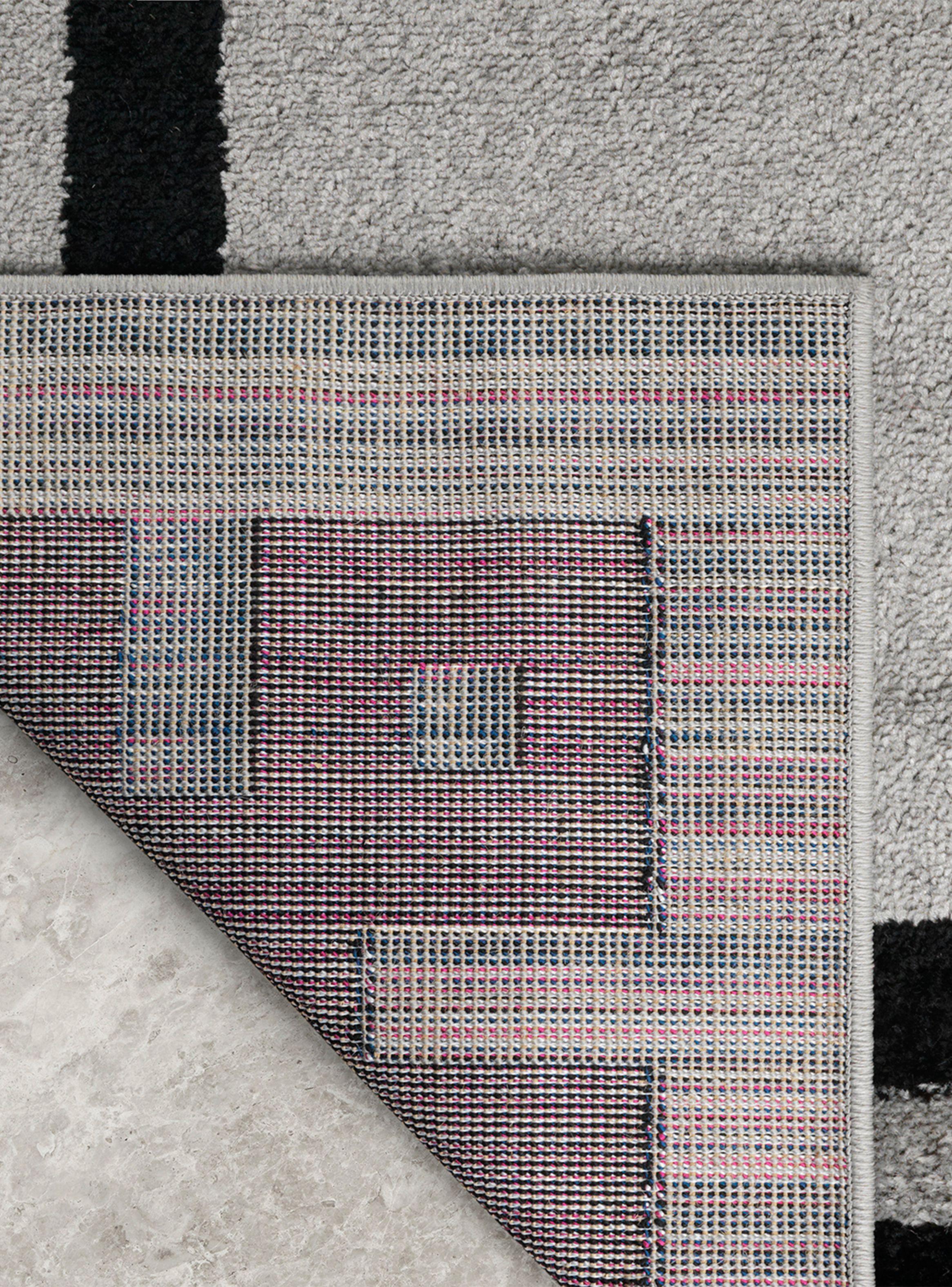 Alfombra 200 x 290 cm Amigo Gris Marco Negro-4
