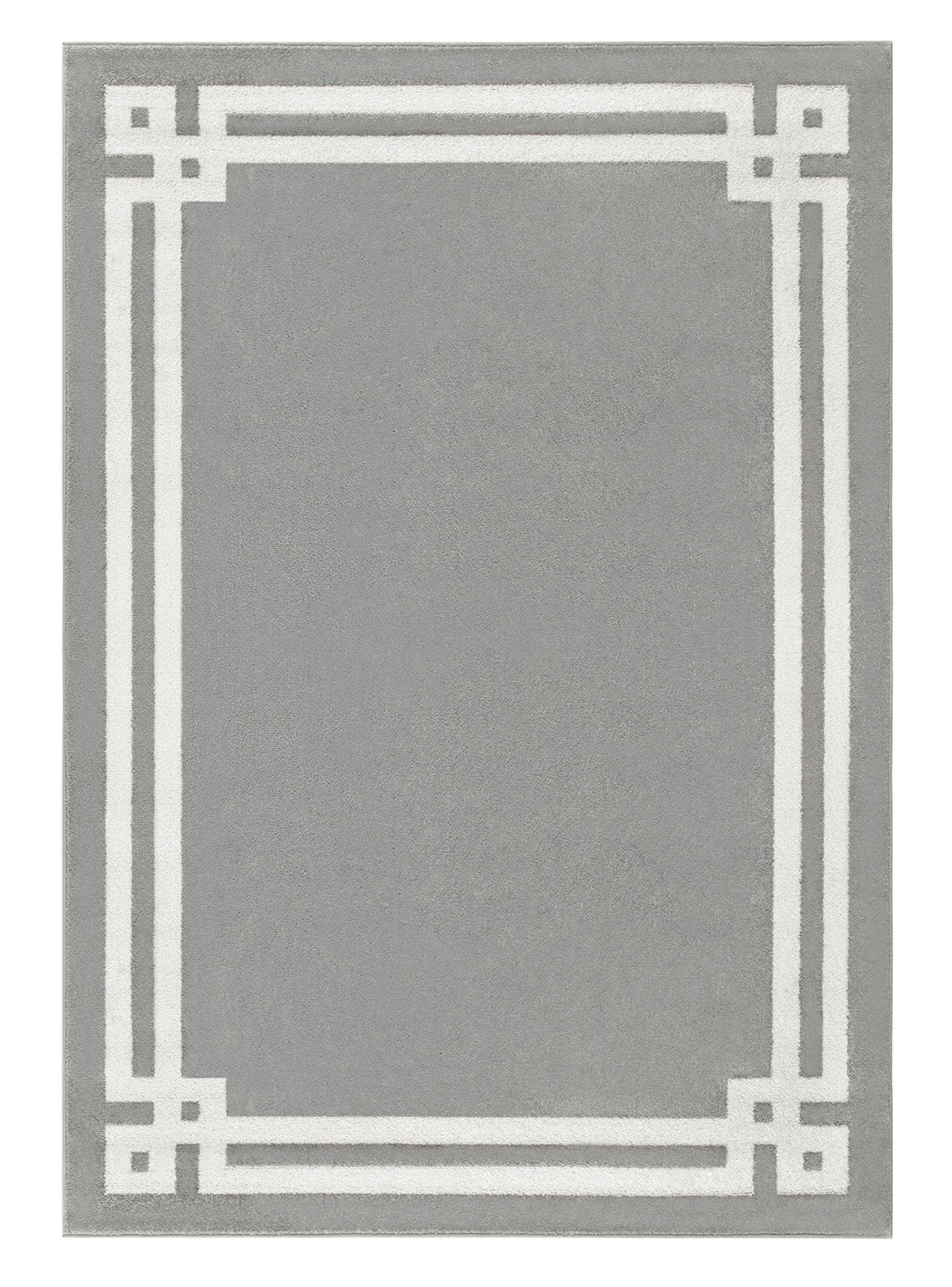 Alfombra 200 x 290 cm Amigo Gris Marco Blanco-0