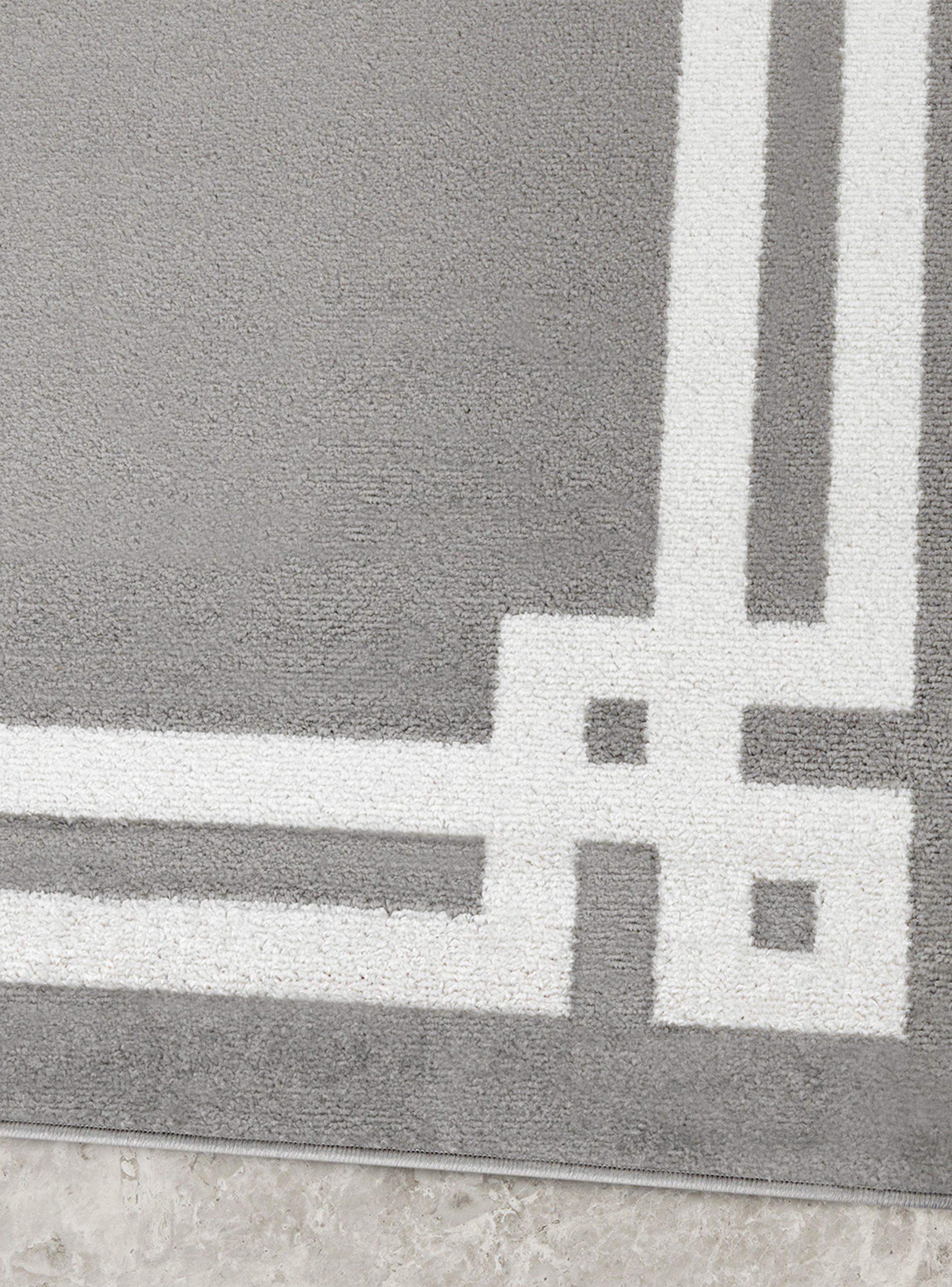 Alfombra 200 x 290 cm Amigo Gris Marco Blanco-3