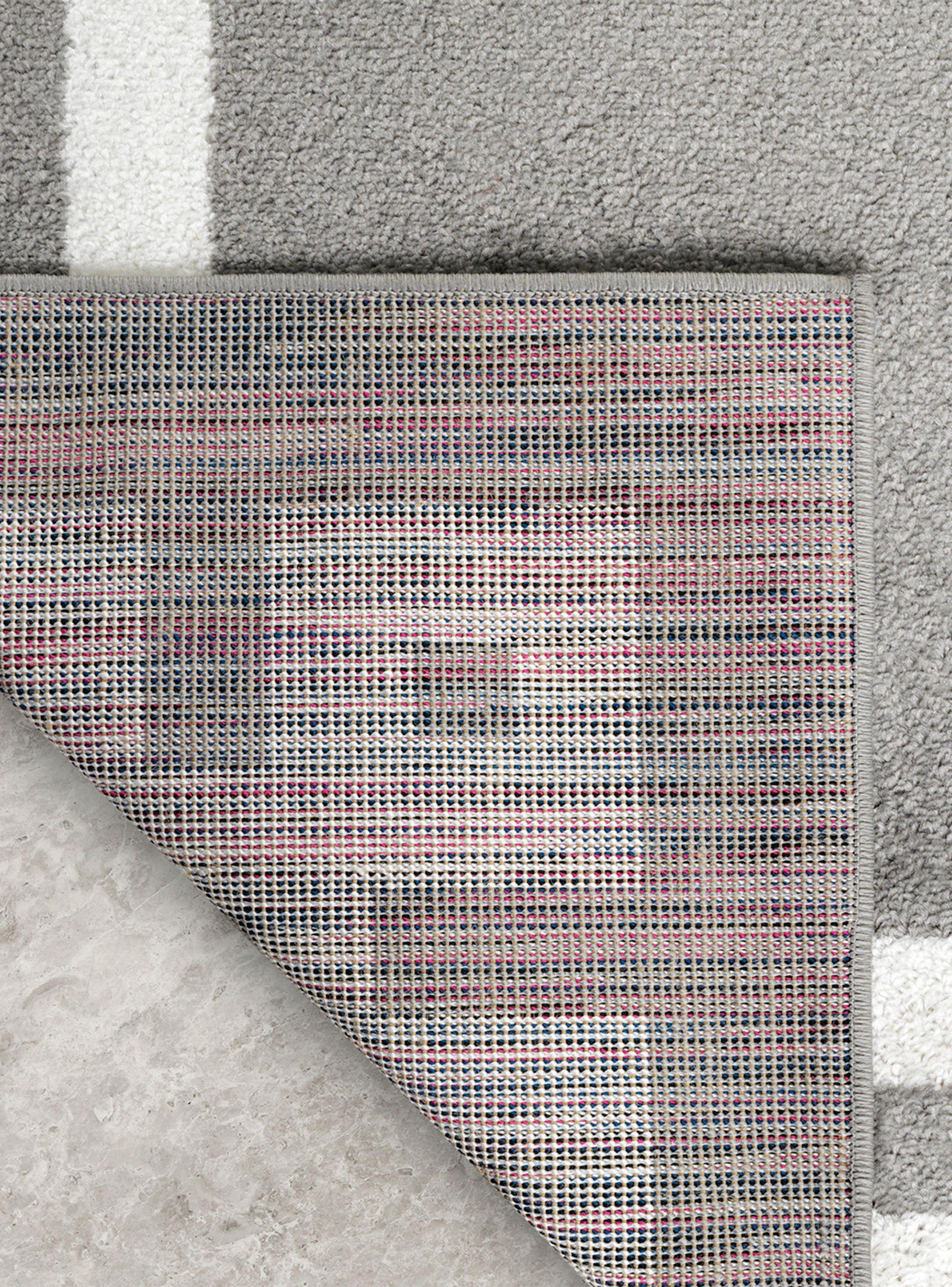 Alfombra 240 x 305 cm Amigo Gris Marco Blanco-4