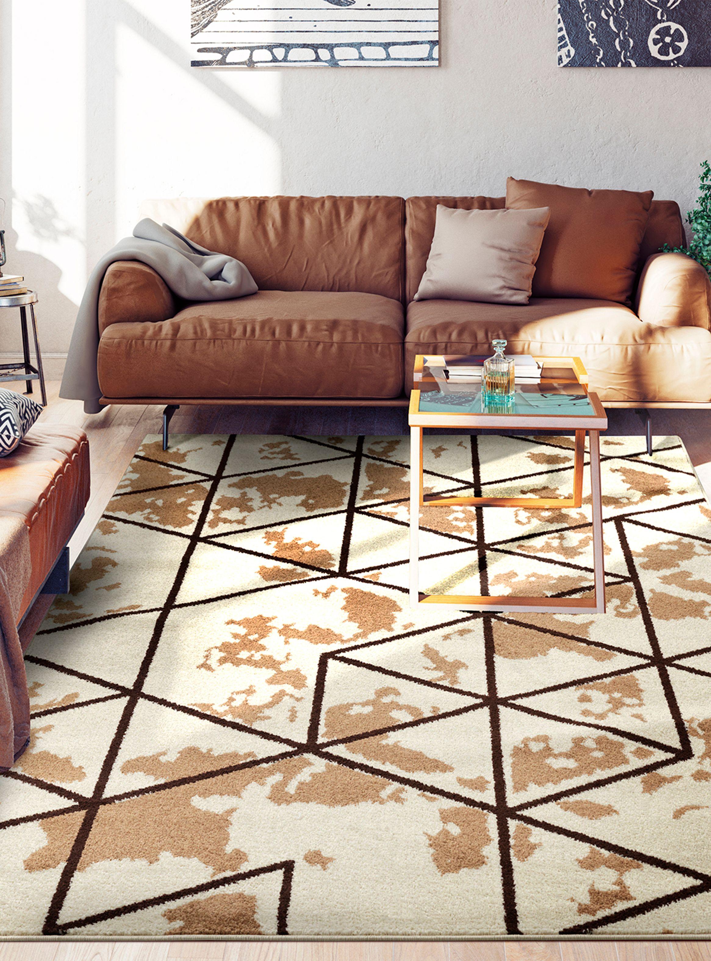 Alfombra 120 x 180 cm Amigo Beige Líneas-2