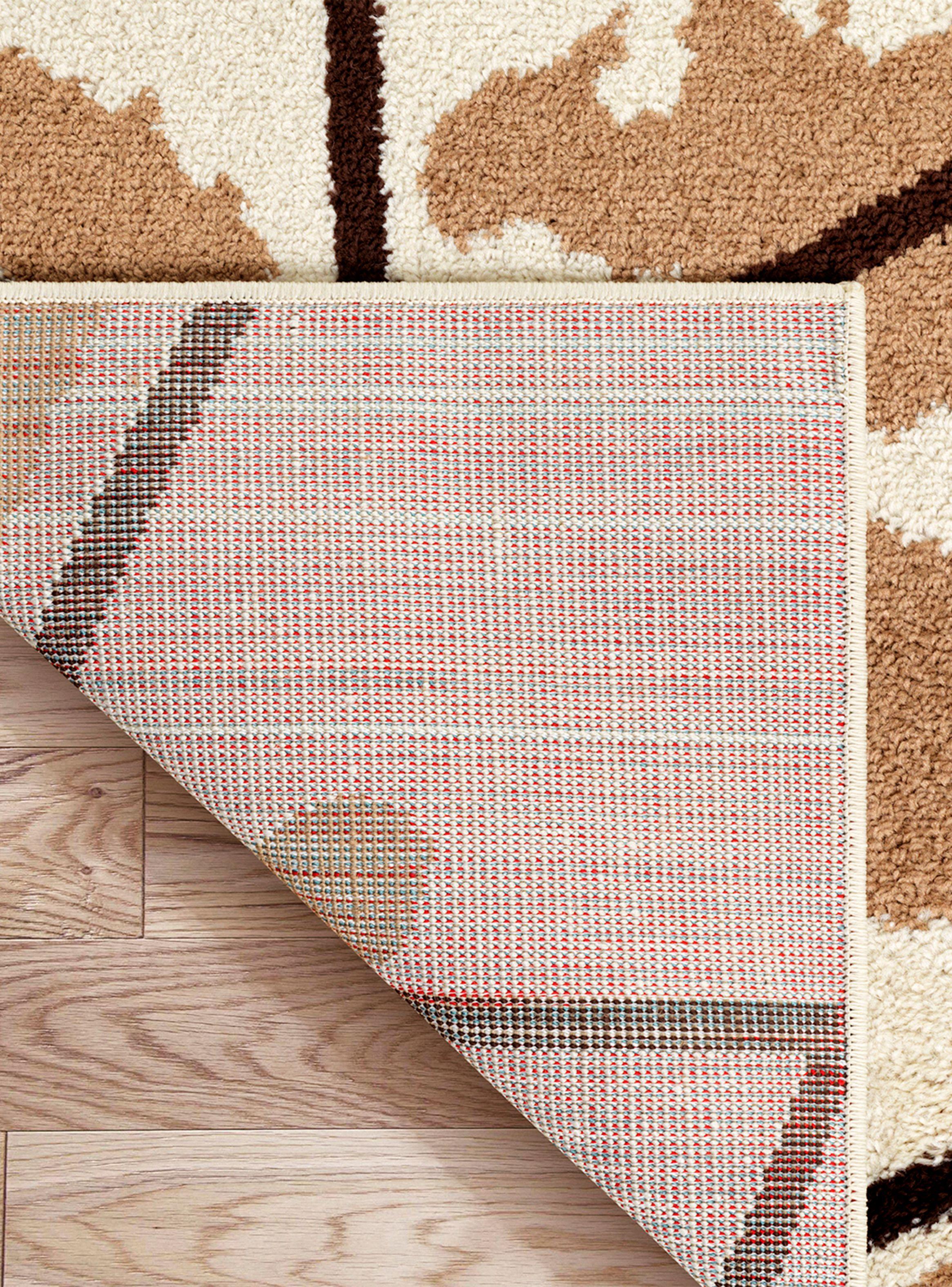 Alfombra 160 x 230 cm Amigo Beige Líneas-4