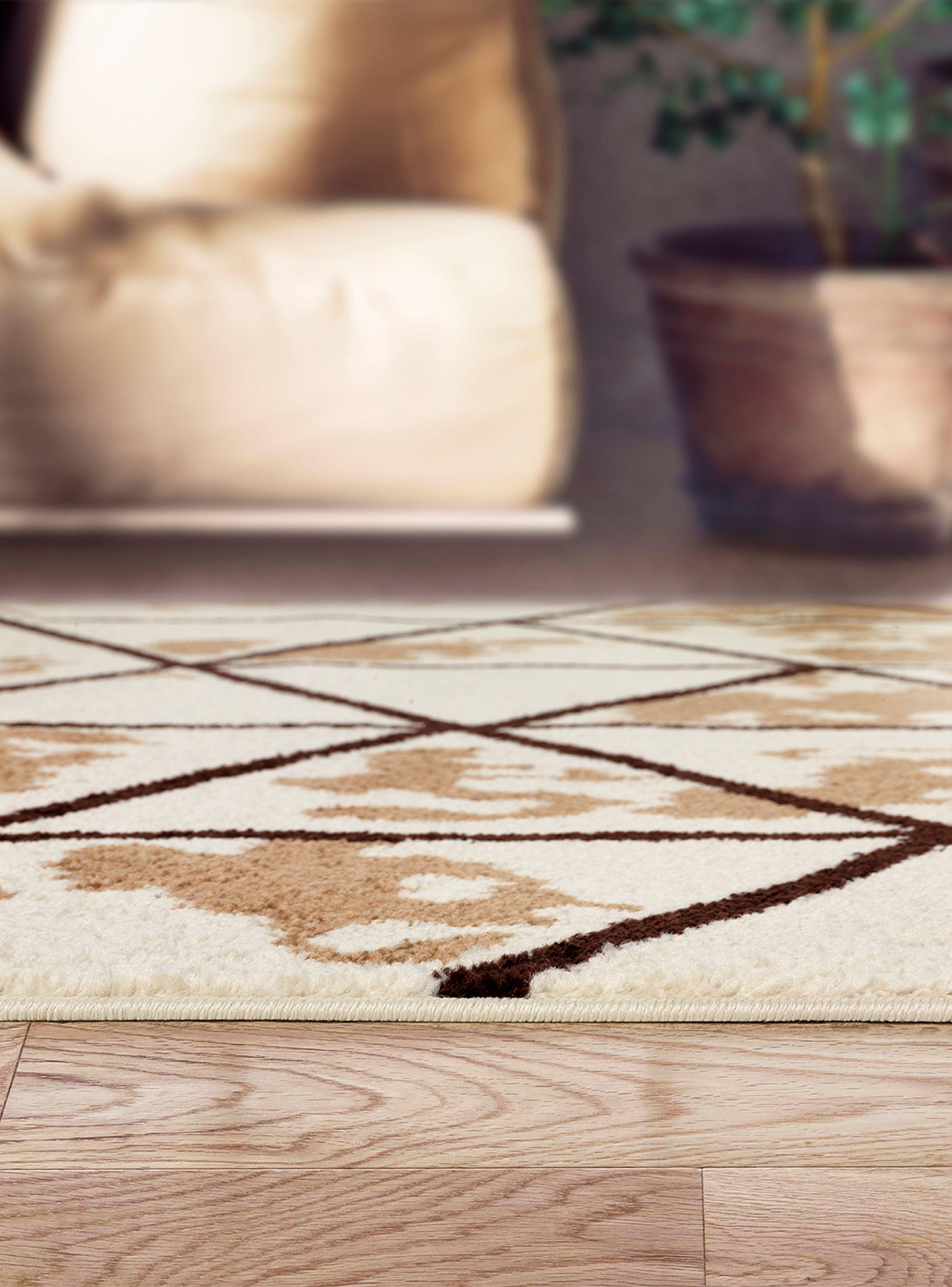 Alfombra 200 x 290 cm Amigo Beige Líneas-5