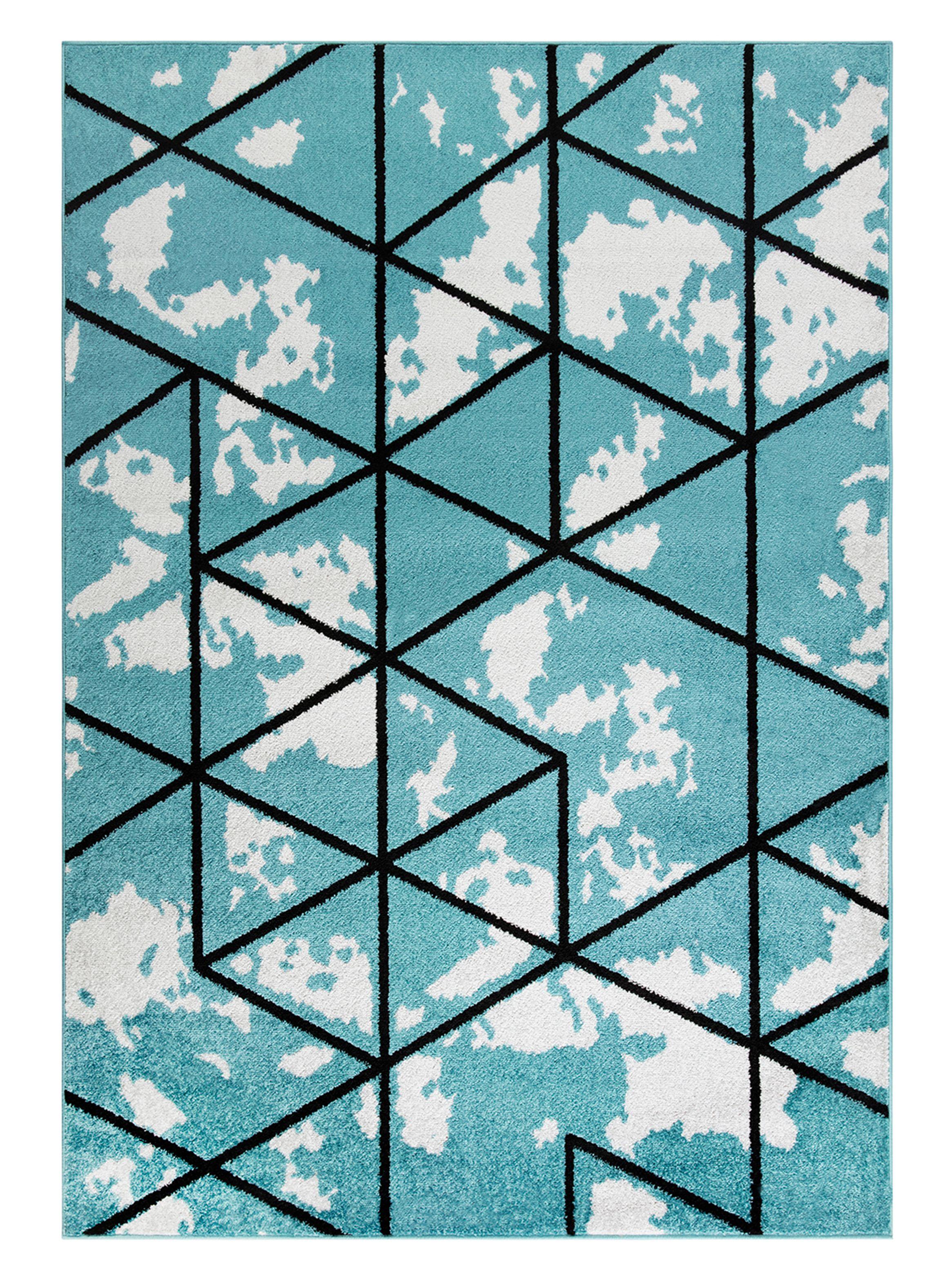 Alfombra 120 x 180 cm Amigo Turquesa Líneas-0