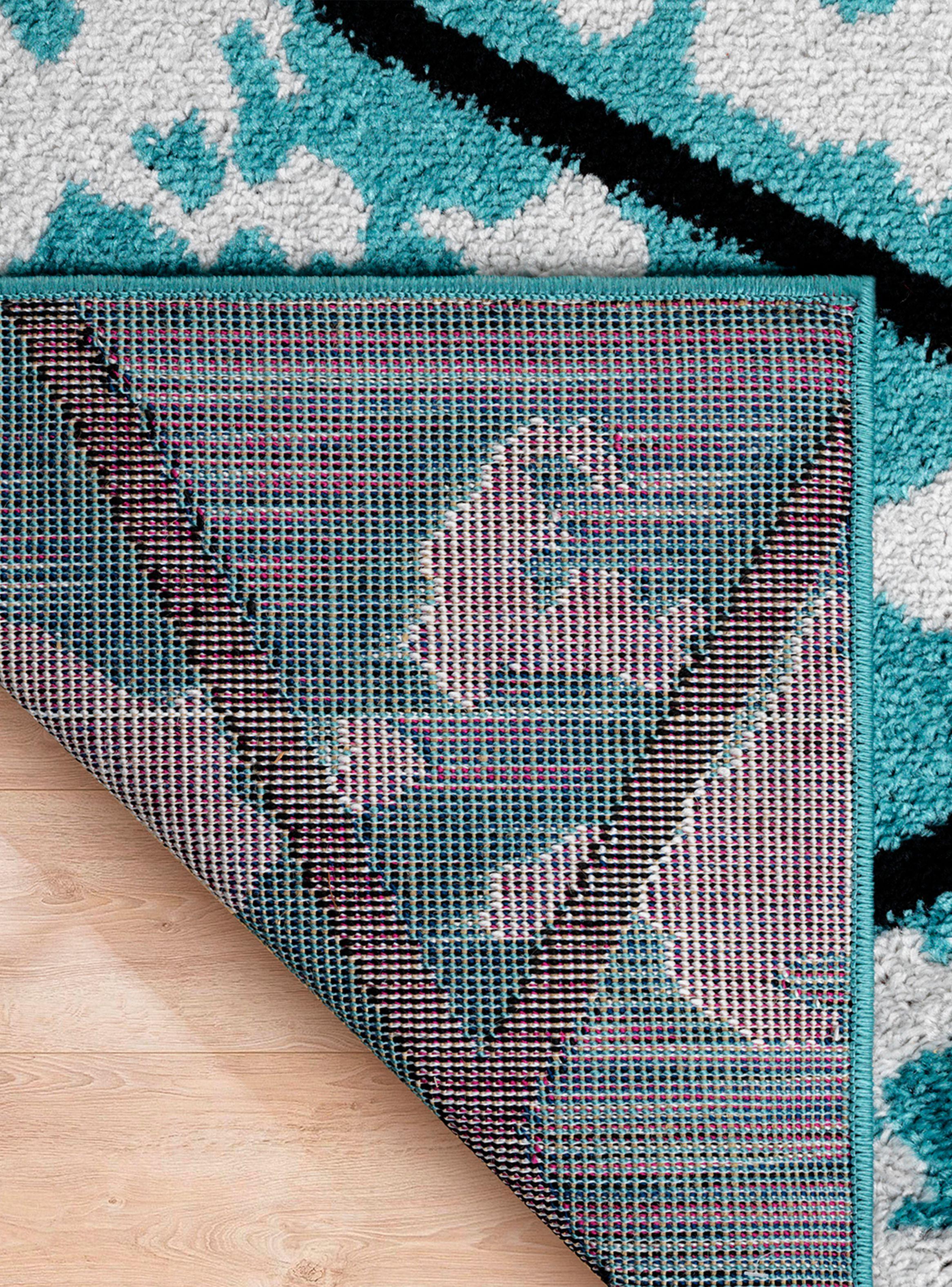 Alfombra 120 x 180 cm Amigo Turquesa Líneas-4