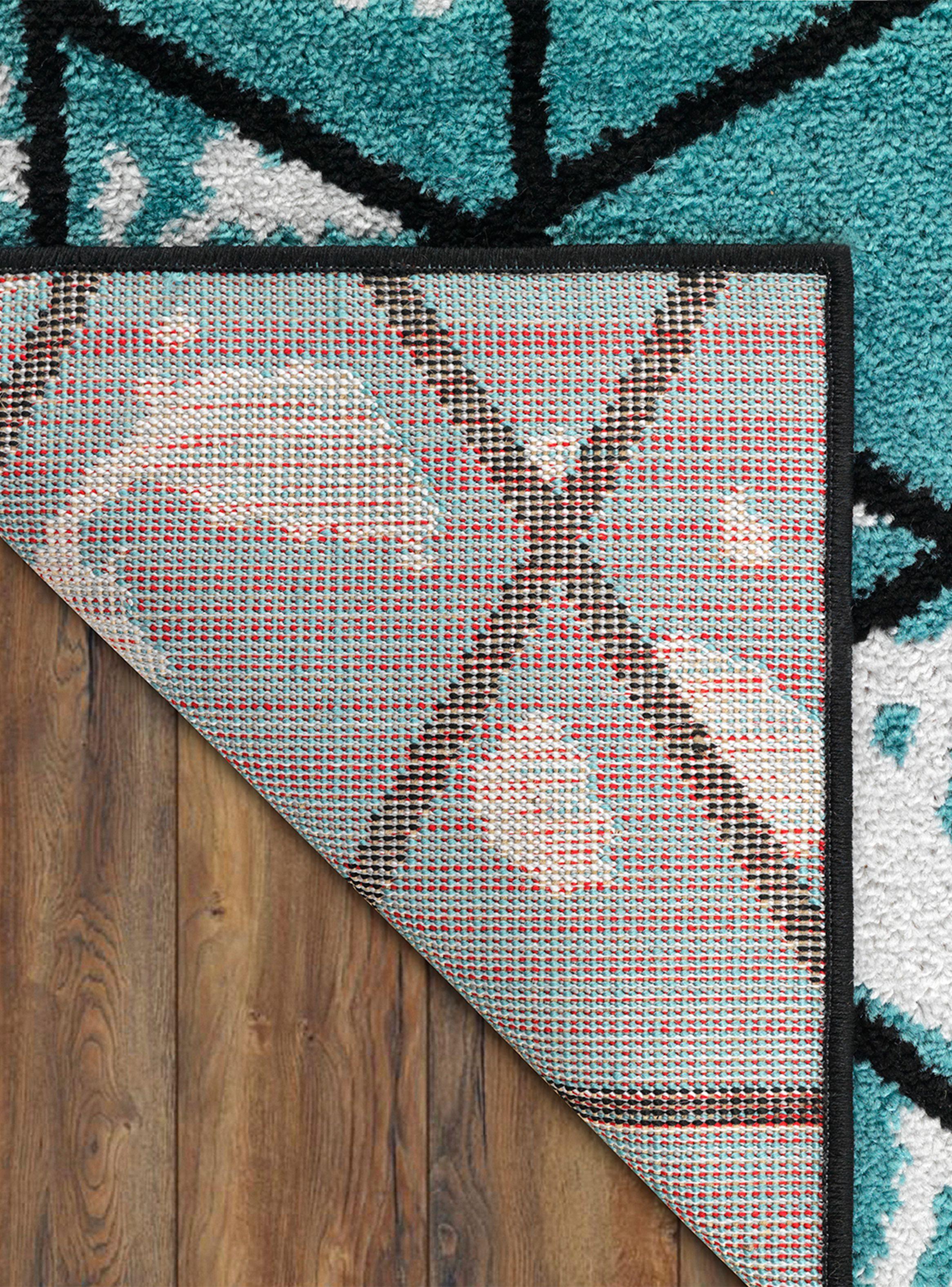 Alfombra Pasillo 70 x 230 cm Amigo Turquesa Líneas-4