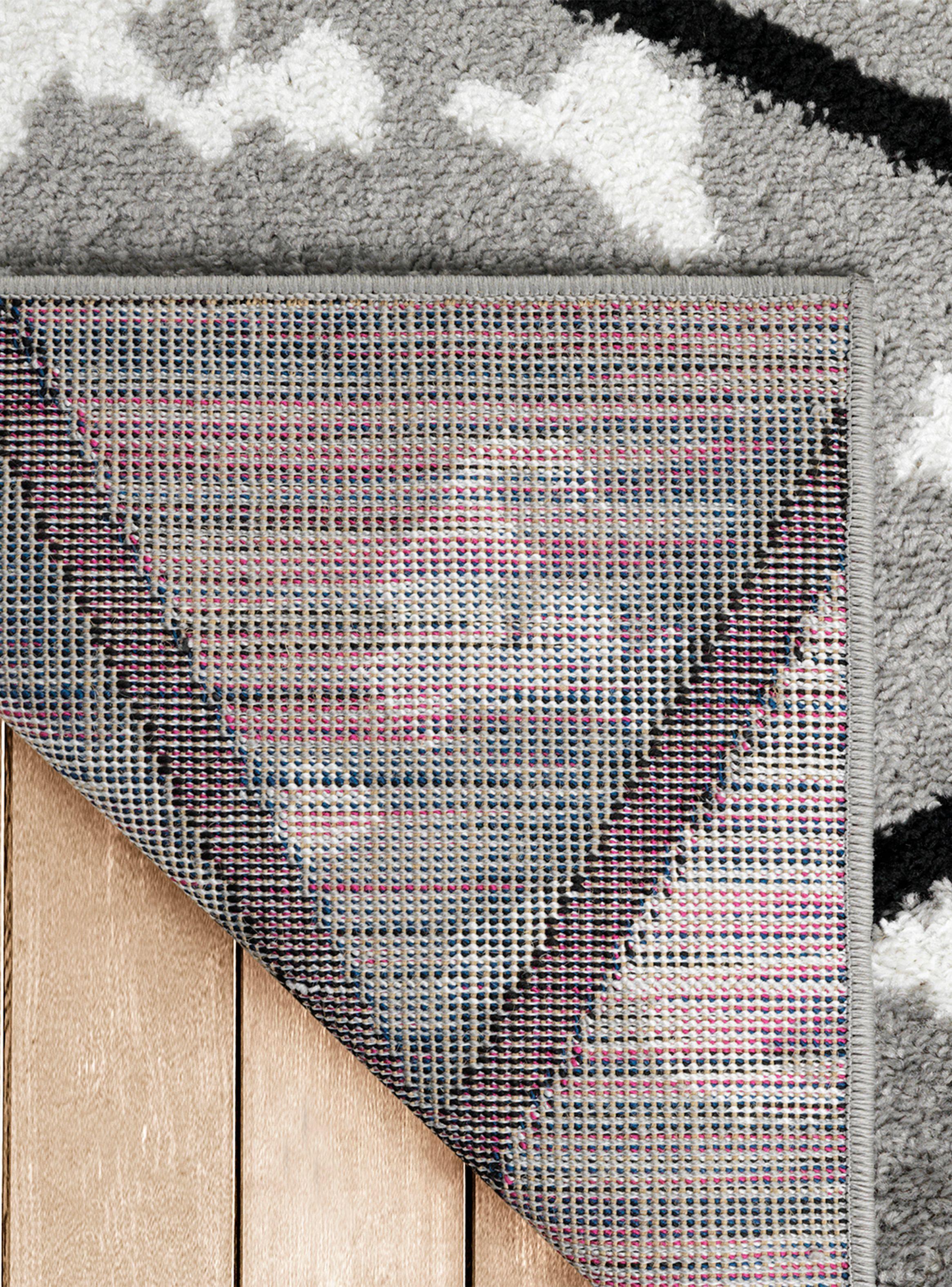 Alfombra 240 x 305 cm Amigo Gris Líneas Geométricas-4