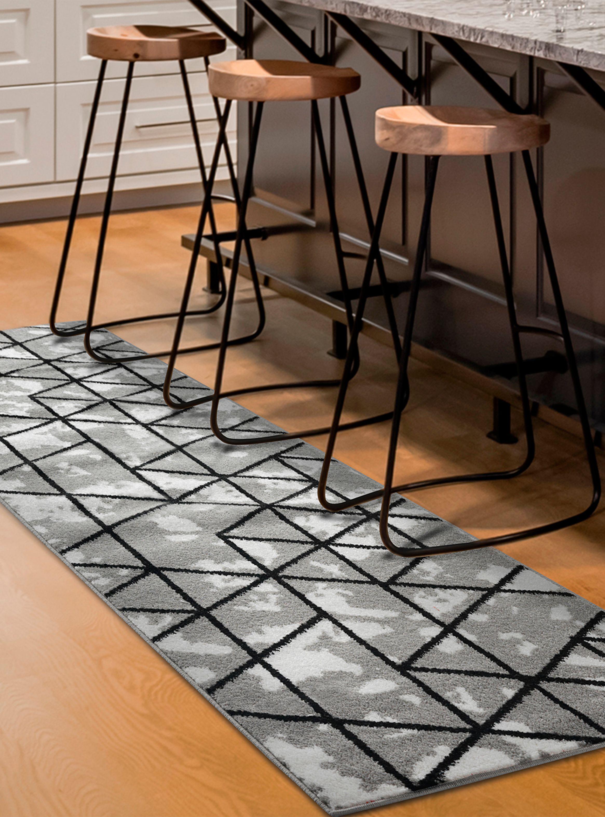 Alfombra Pasillo 70 x 230 cm Amigo Gris Líneas-2