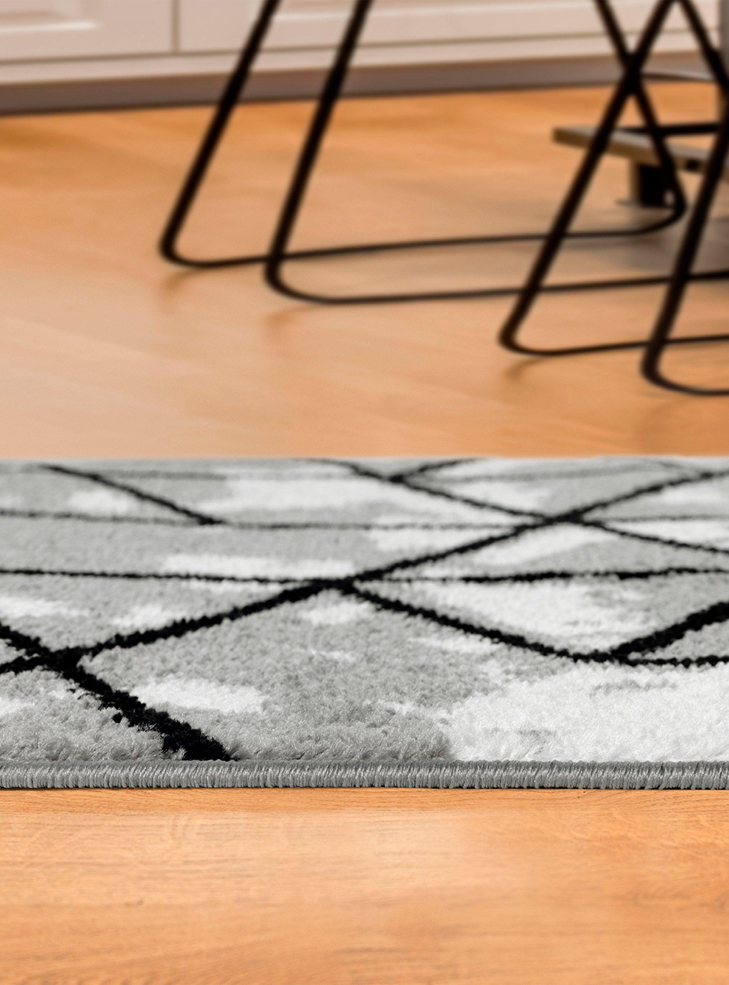 Alfombra Pasillo 70 x 230 cm Amigo Gris Líneas-5