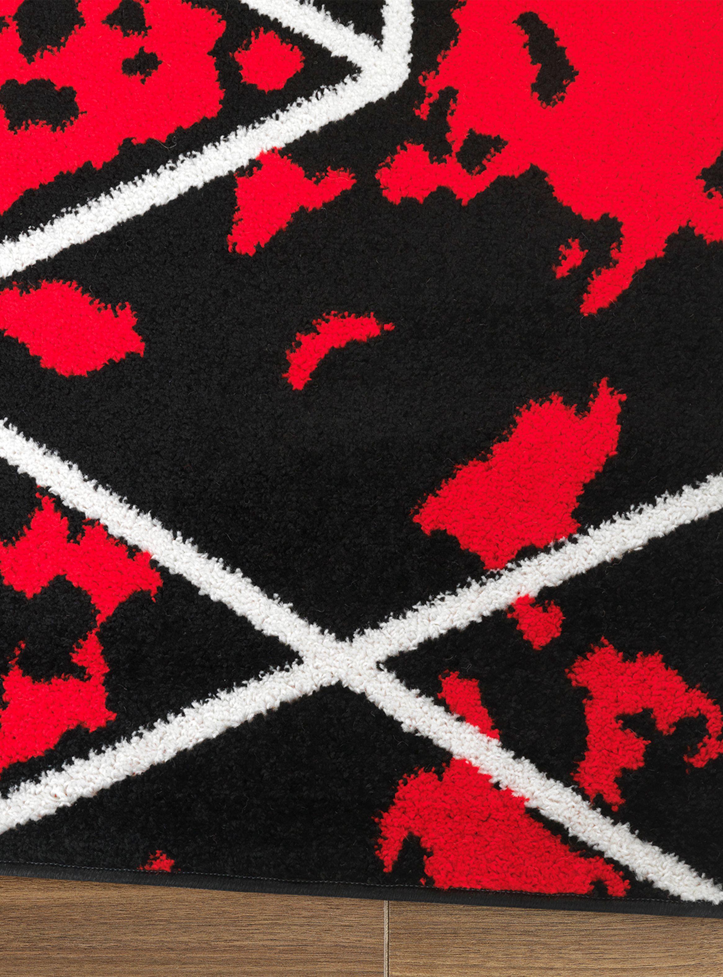 Alfombra 200 x 290 cm Amigo Rojo Líneas-3