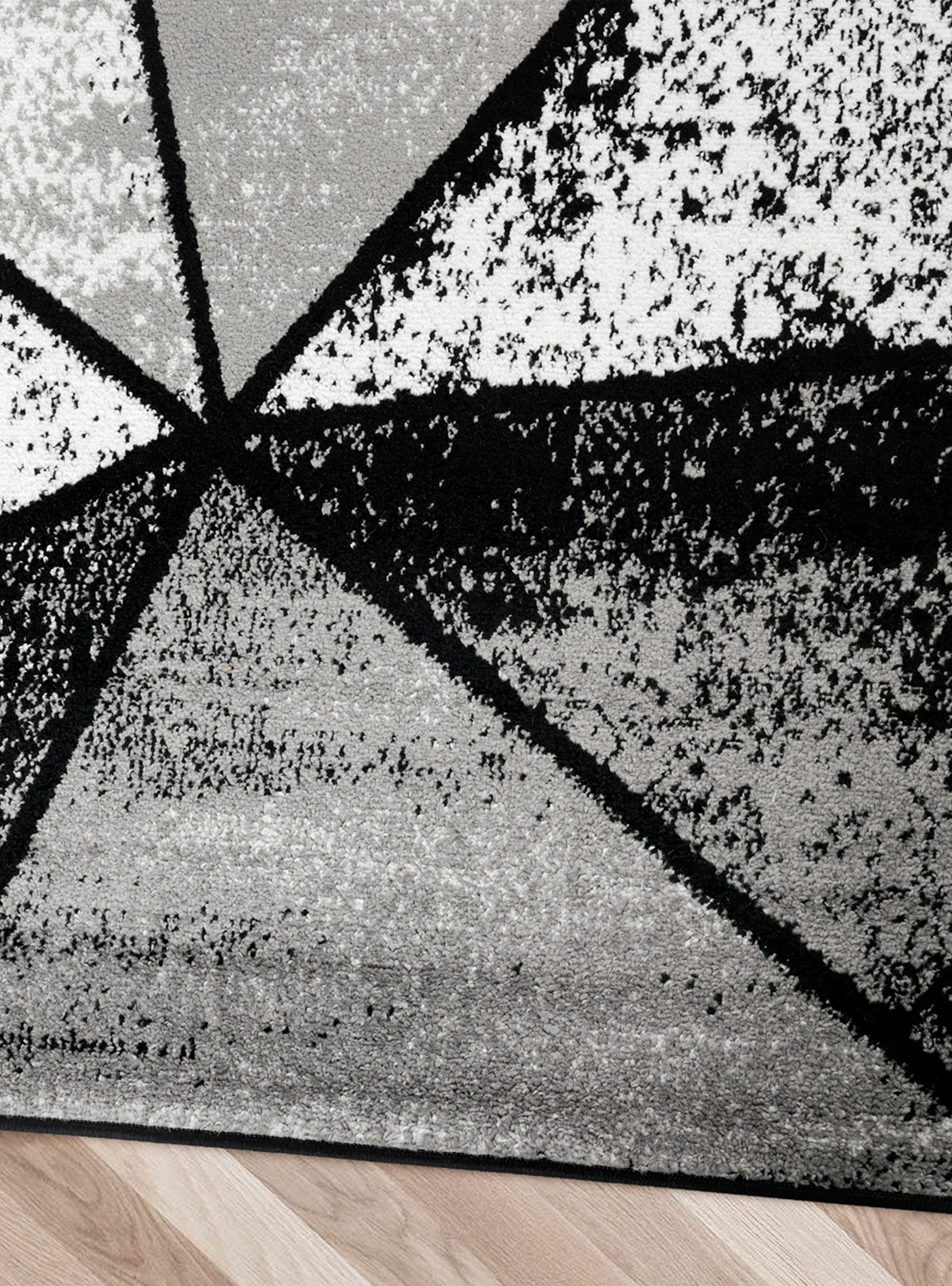 Alfombra 200 x 290 cm Amigo Gris Líneas Escalenos-3