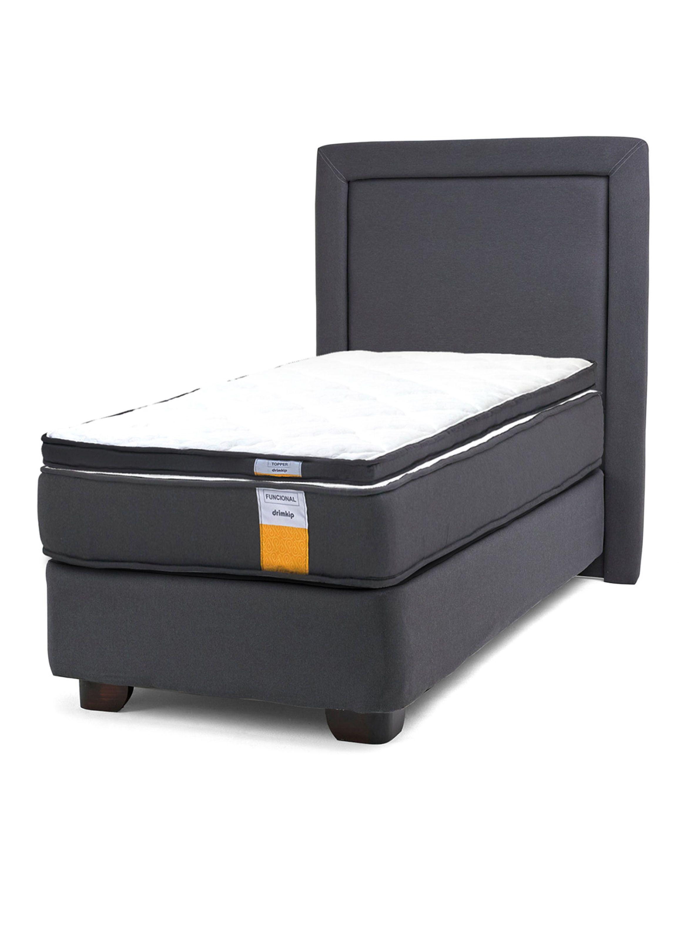 Cama Americana Funcional 1 Plaza + Respaldo + Topper-0