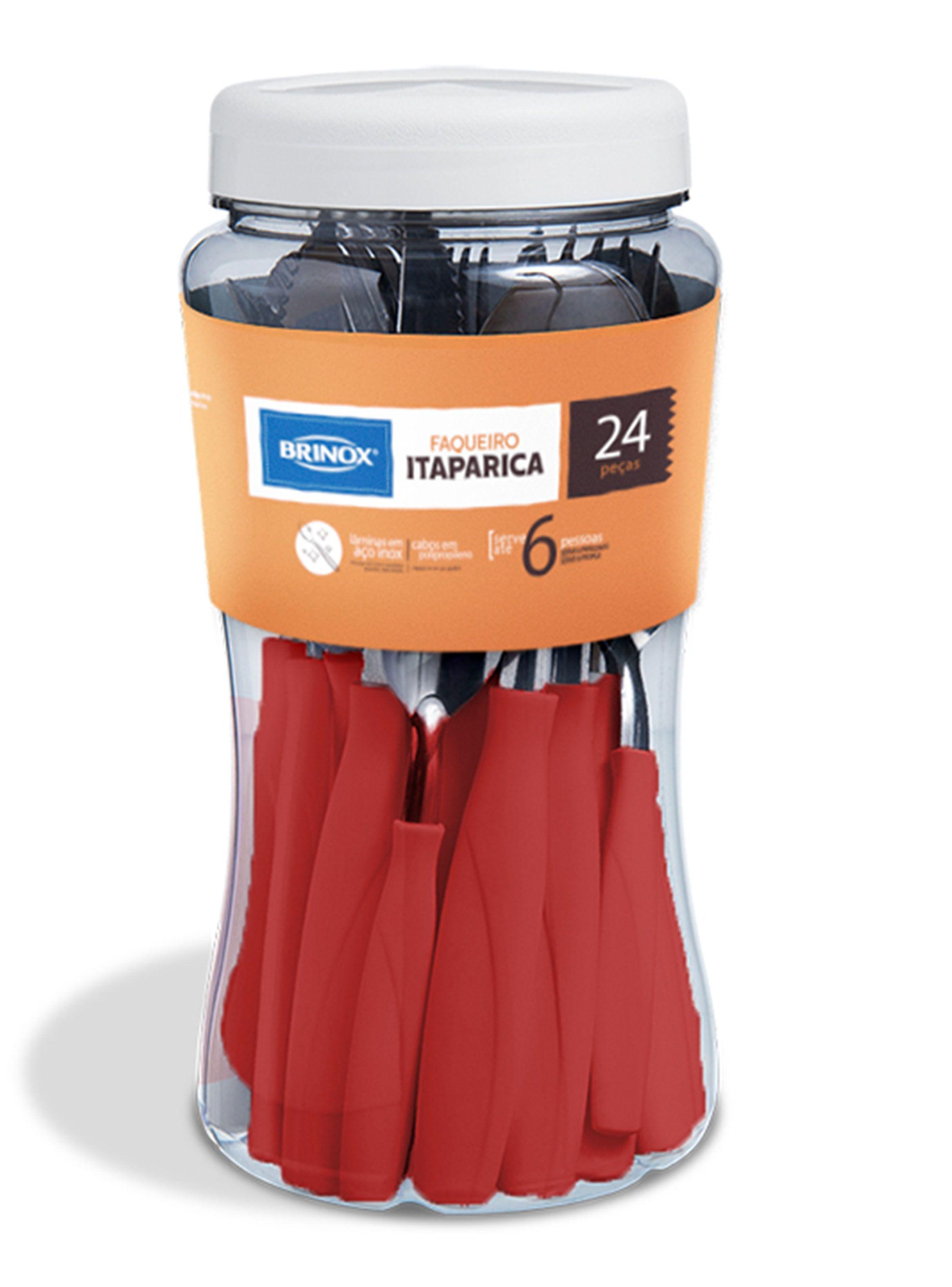 Juego Cubiertos 24 Piezas Itaparica Rojo-0